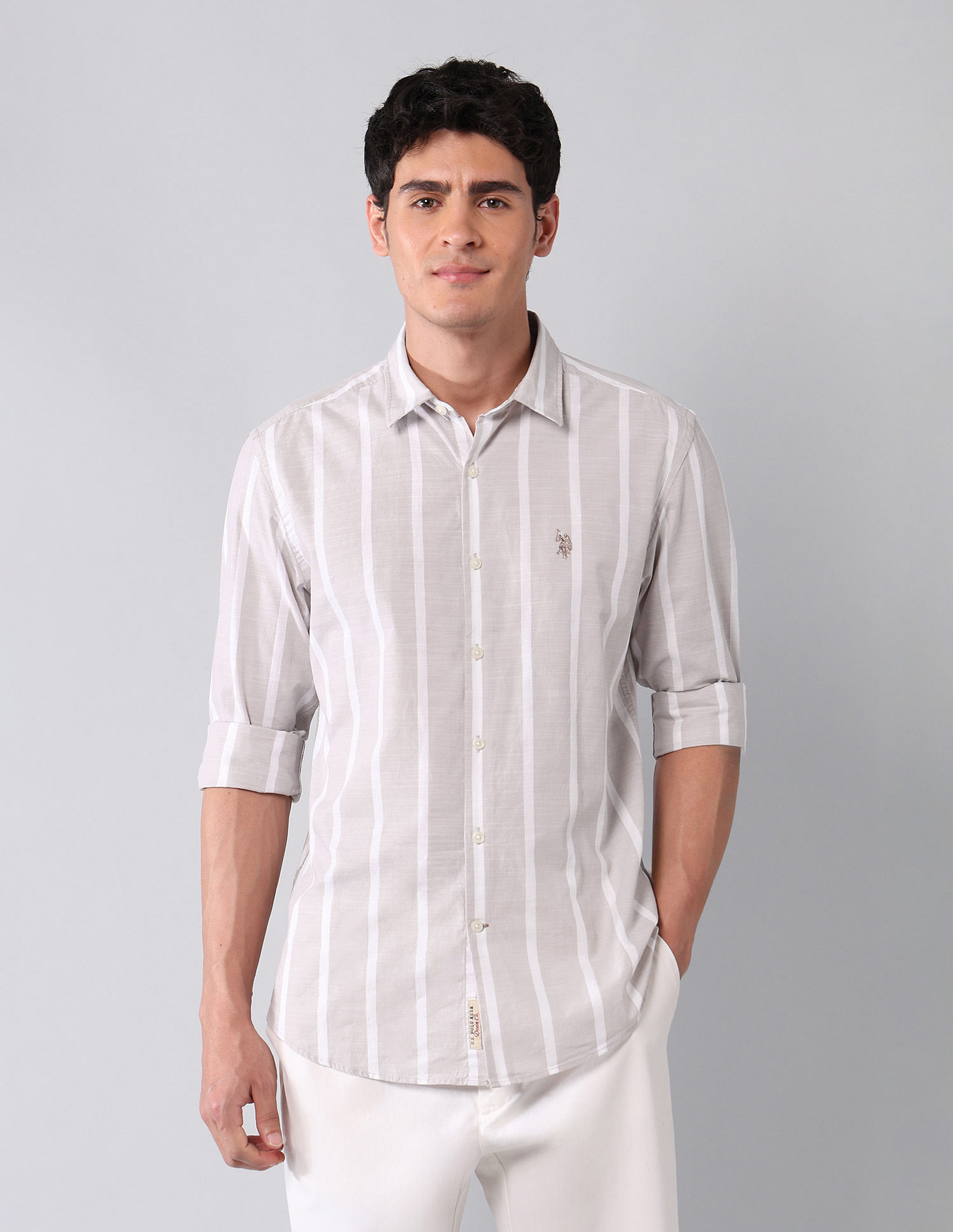 U.S. Polo Assn. Denim Co. Vertical Striped Pure Cotton Shirt