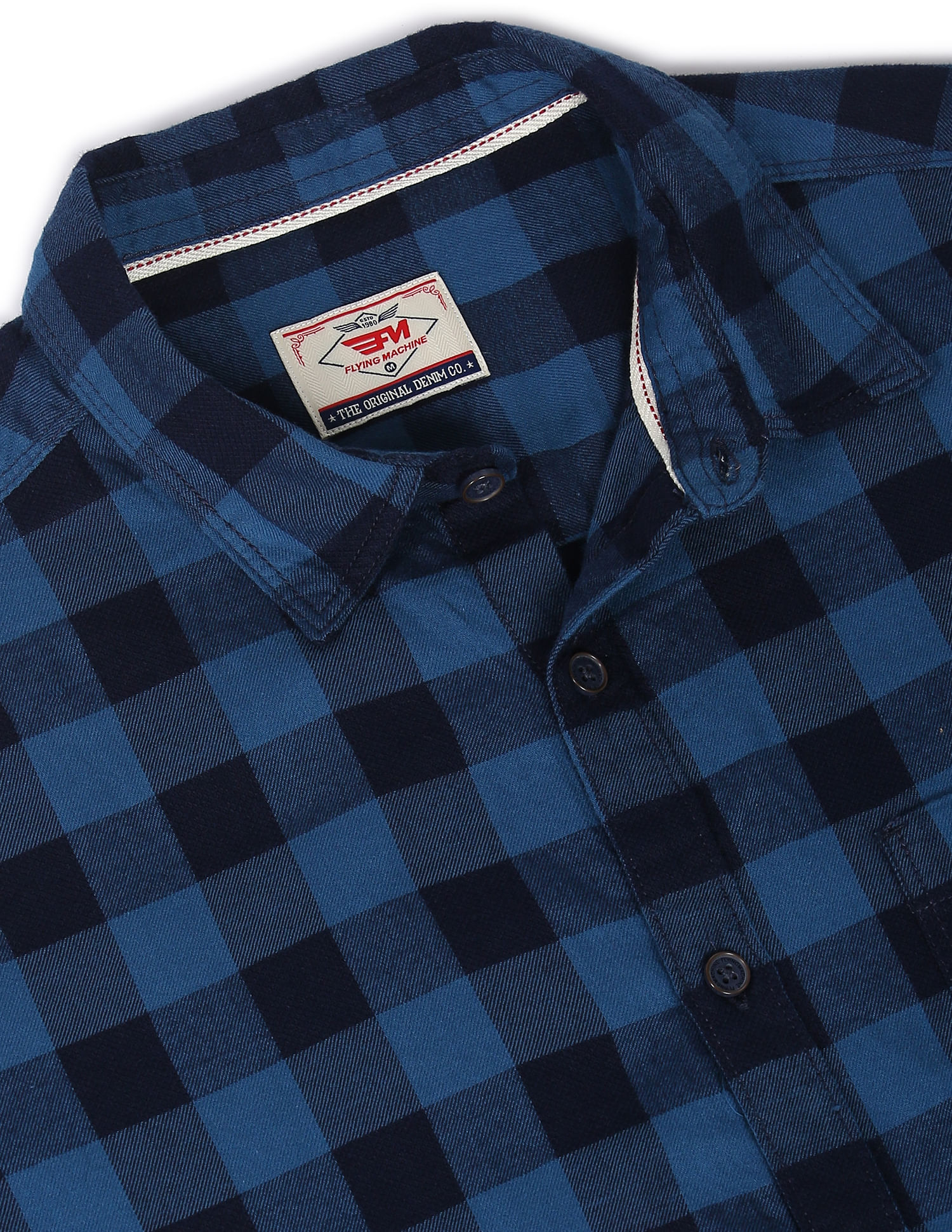 mens blue buffalo check shirt
