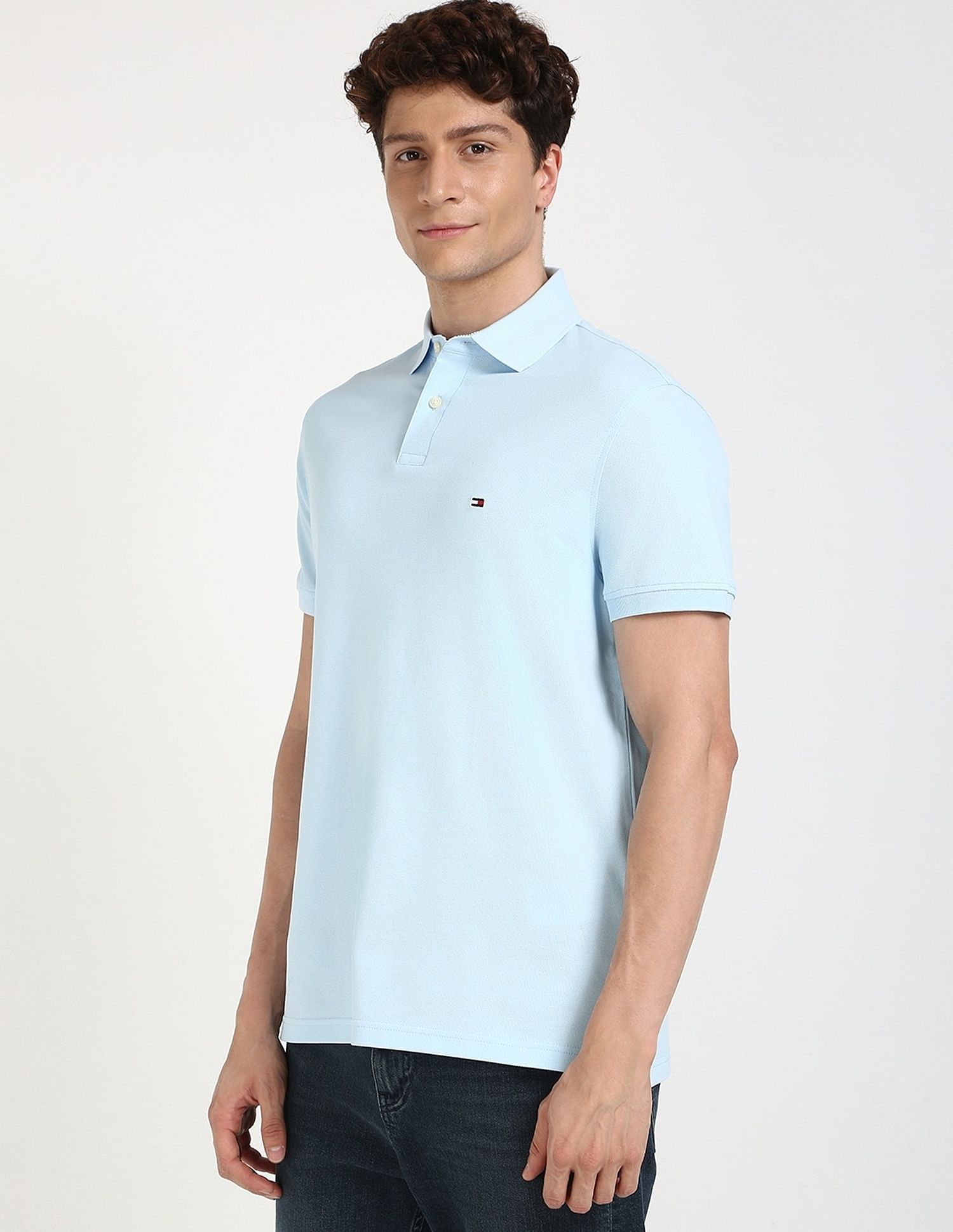Tommy Hilfiger Solid Regular-Fit Cotton Polo Shirt