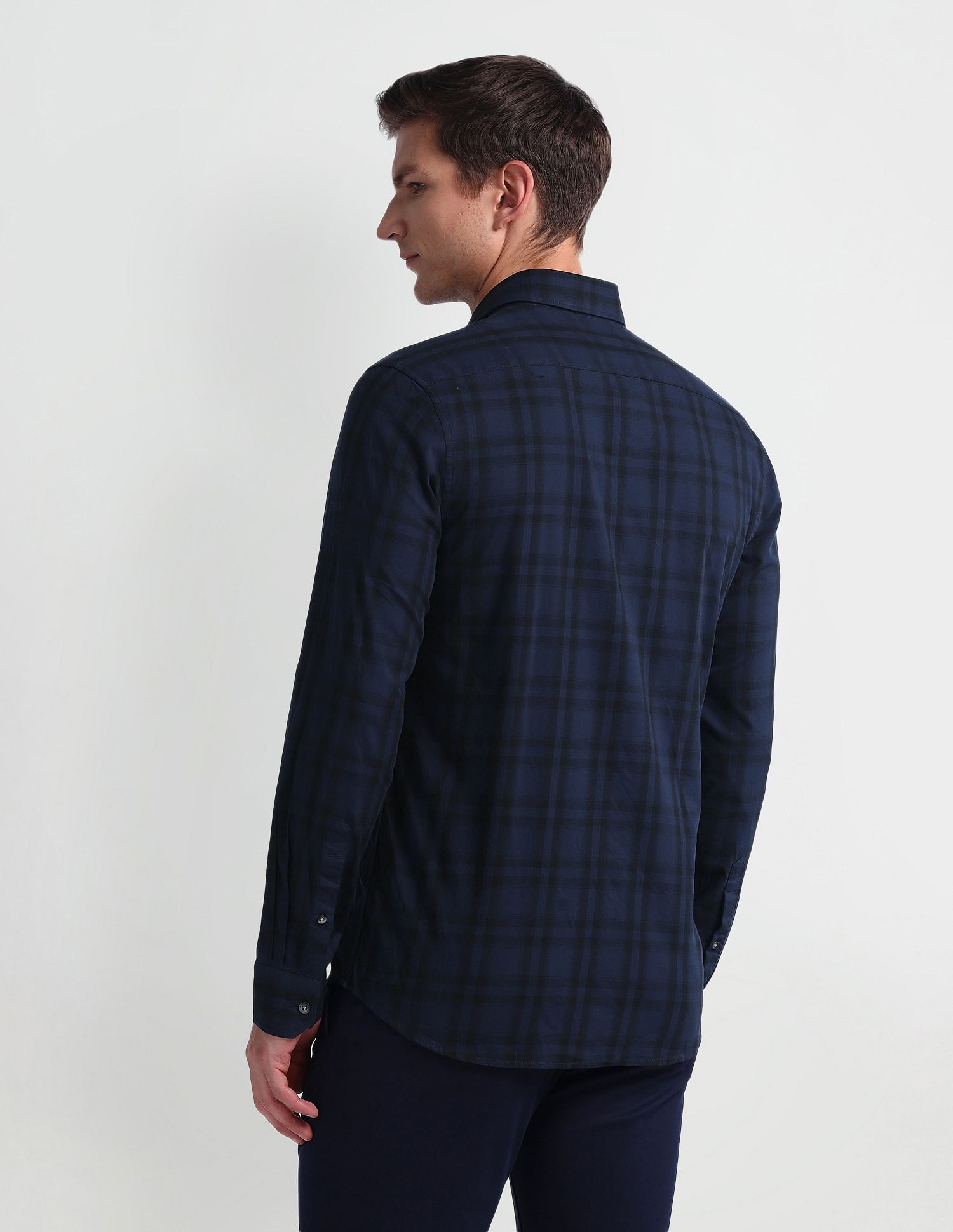 Arrow Sport Tartan Check Manhattan Slim Shirt