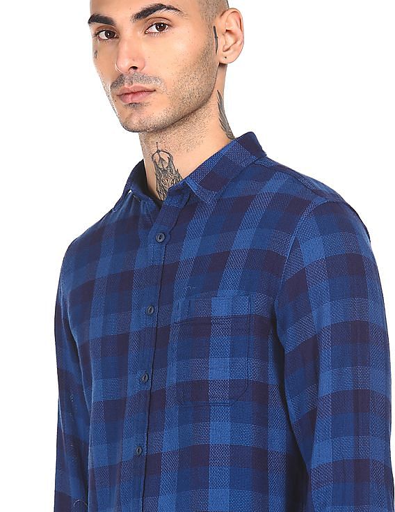 Flying Machine Button-Down Collar Check Shirt