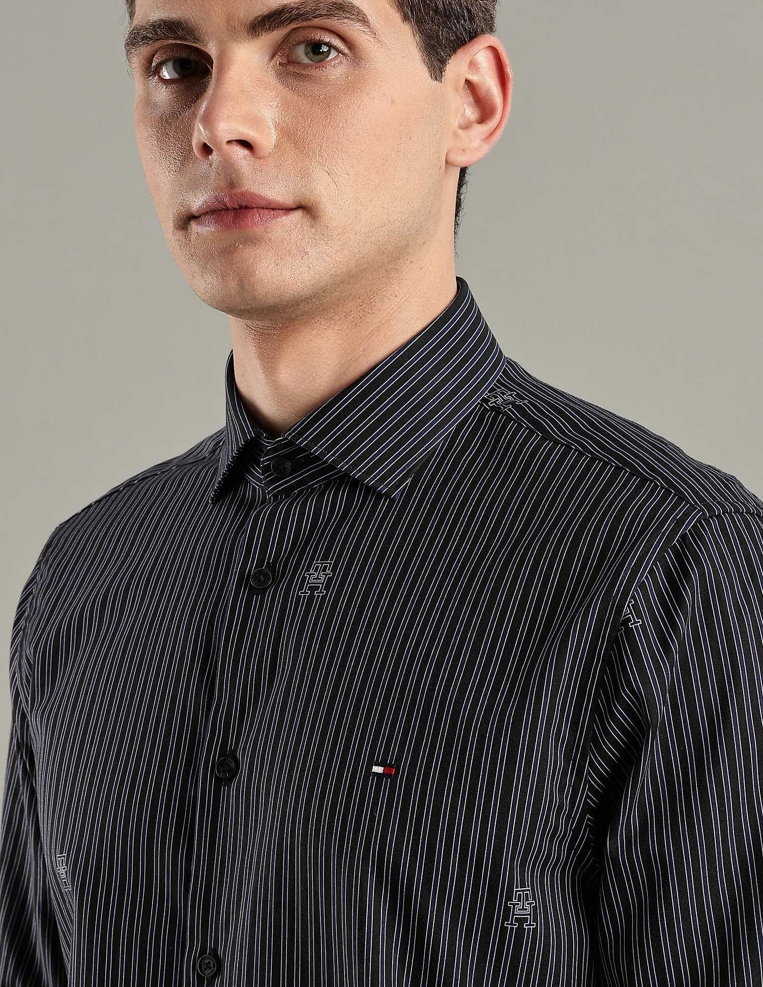 Tommy Hilfiger Striped Slim-Fit Cotton Shirt