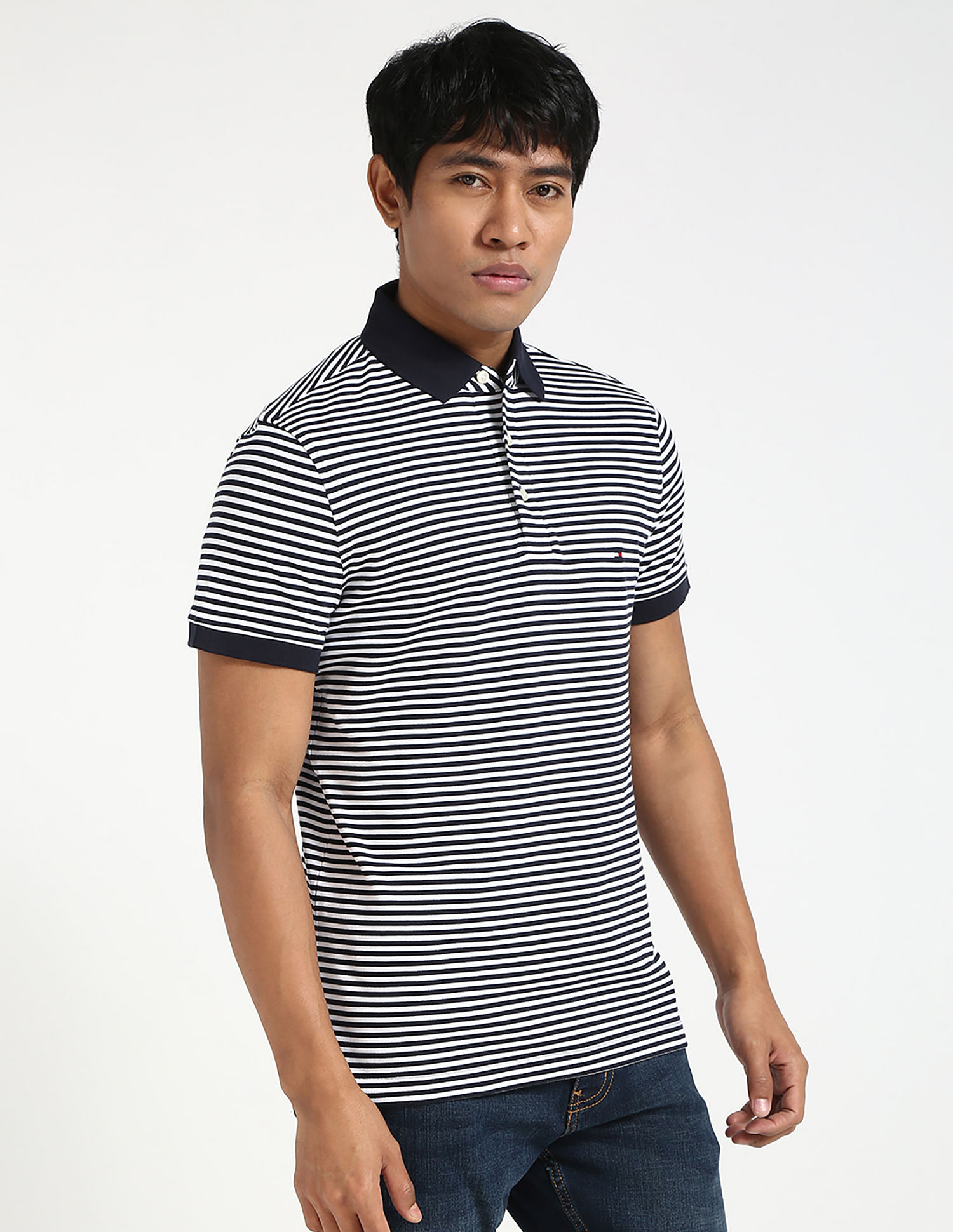Tommy Hilfiger Striped Slim-Fit Cotton Polo Shirt