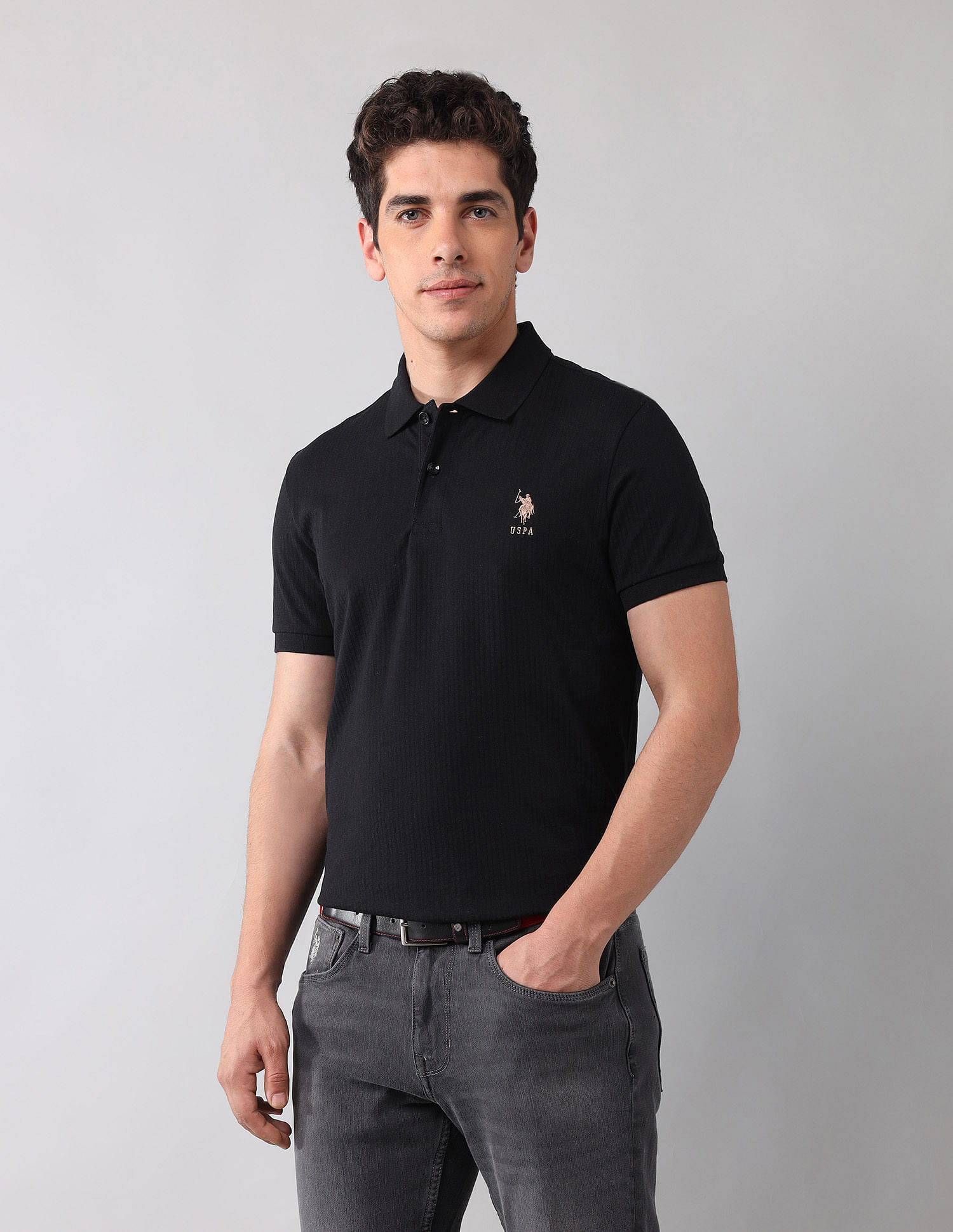 U.S. Polo Assn. Denim Co. Muscle Fit Black Label Polo Shirt