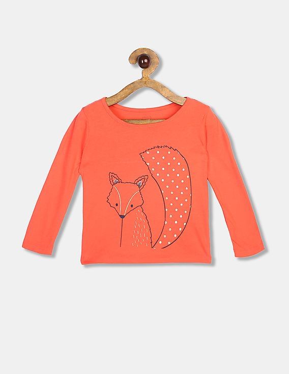 Buy GAP Girls Red Glitter Graphic Long Sleeve Tee