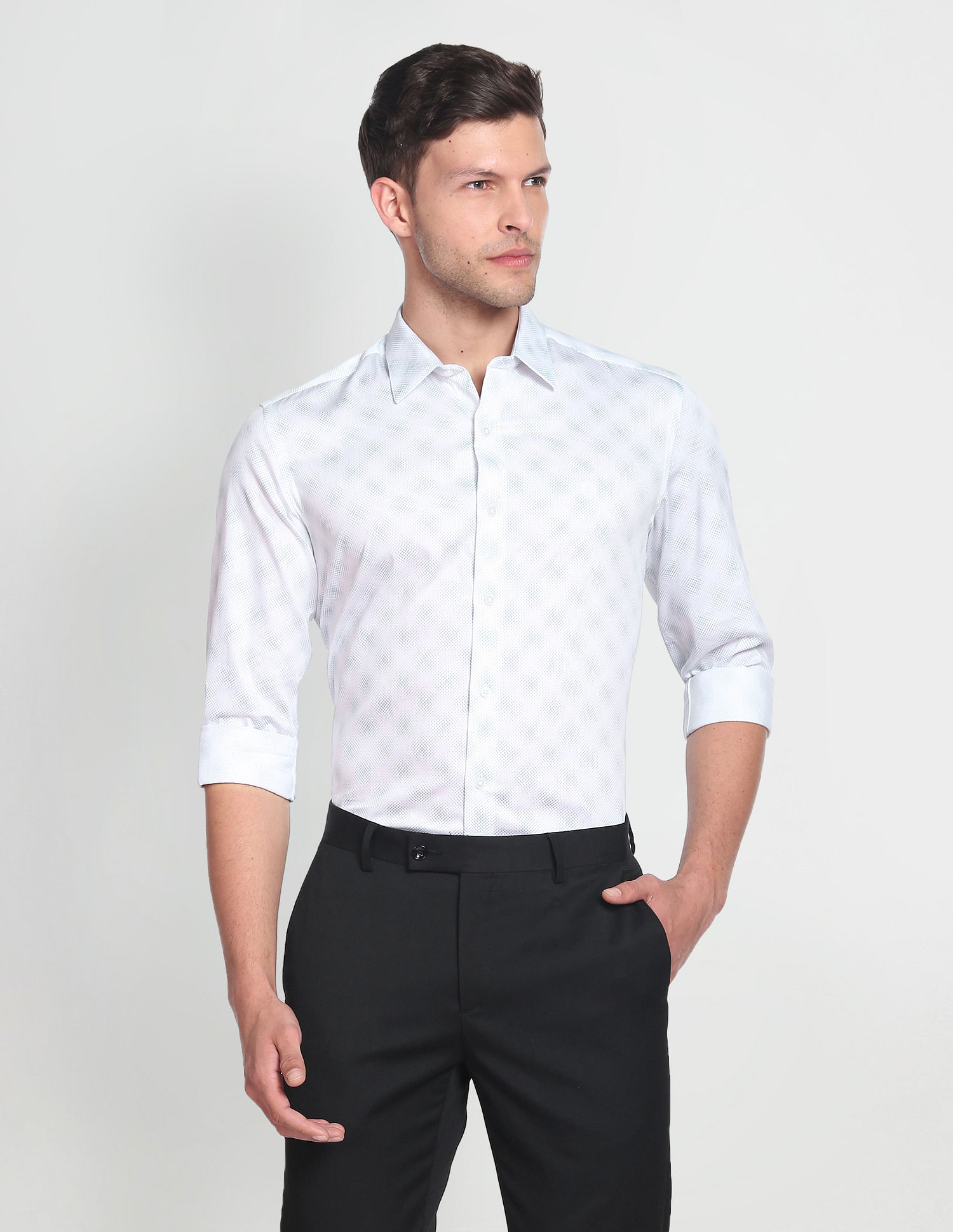 Arrow Newyork Graphic Print Cotton Formal Shirt