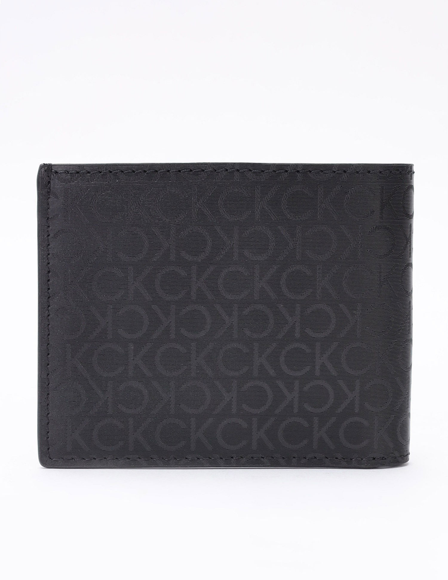Calvin Klein Logo Black Leather Bi-Fold Wallet