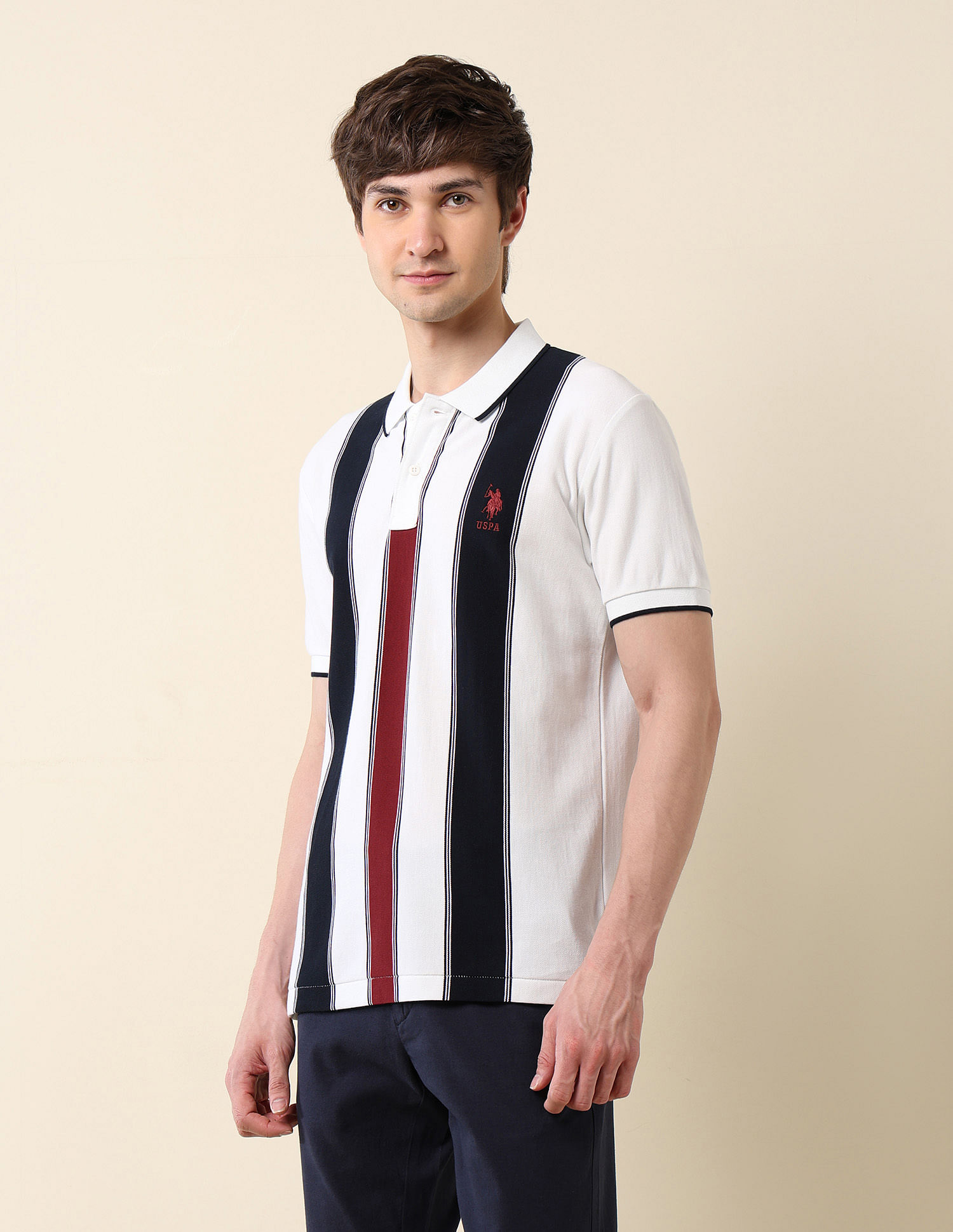 U.S. Polo Assn. Vertical Striped Classic Polo Shirt