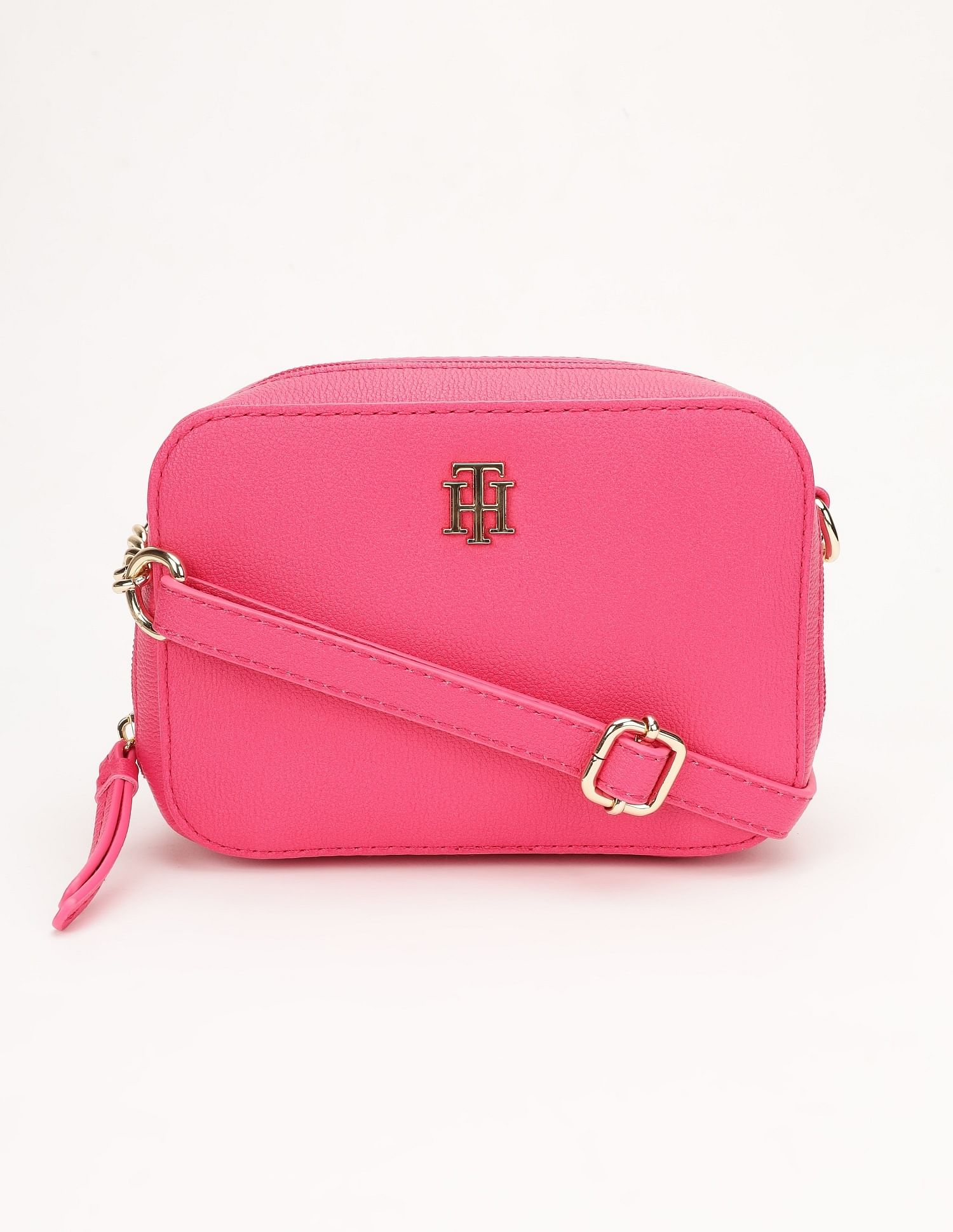 Tommy Hilfiger Solid Pink Pu Sling Bag