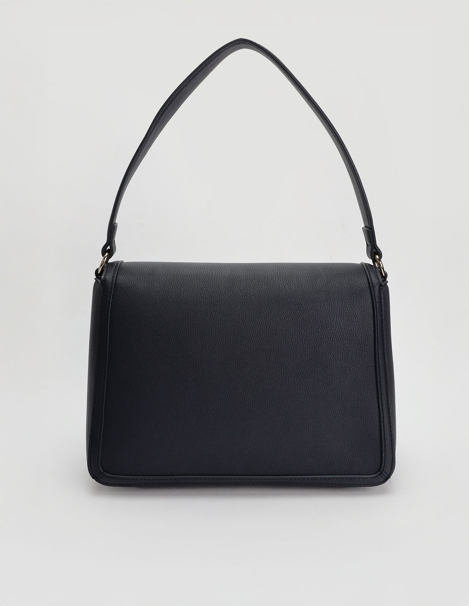 Tommy Hilfiger Solid Blue Pu Hand Bag