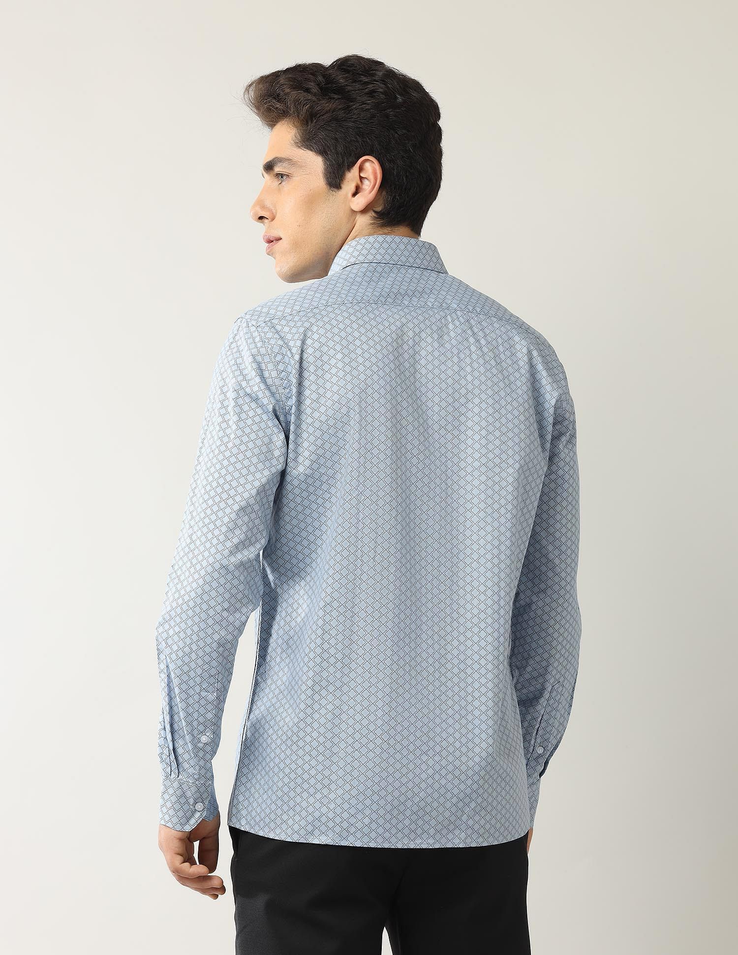 Arrow Geometric Printed Manhattan Slim Fit Shirt
