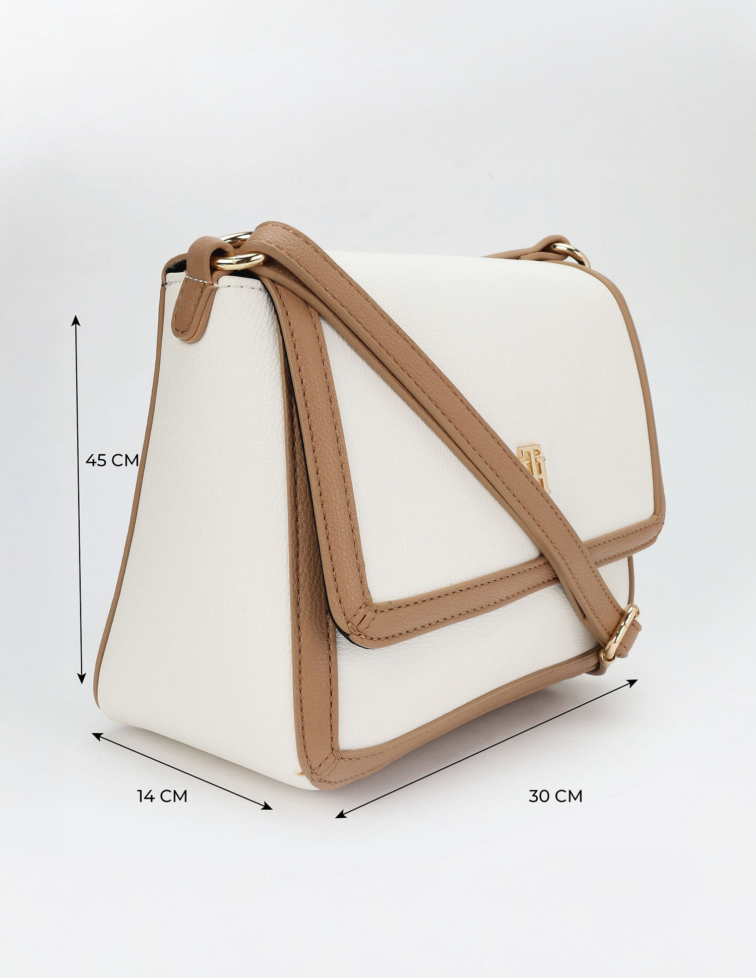 Tommy Hilfiger Solid Brown Pu Sling Bag