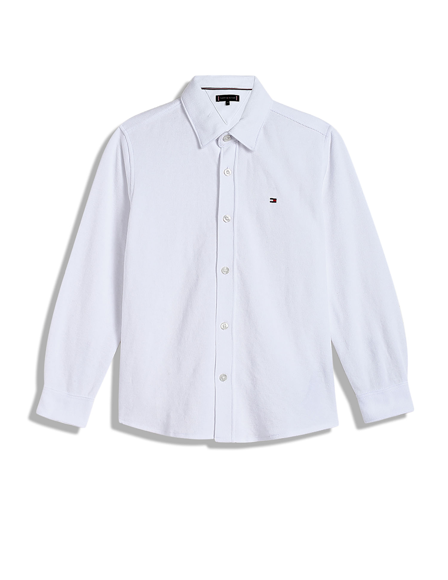 Tommy Hilfiger Kids Boys Solid Regular-Fit Cotton Shirt