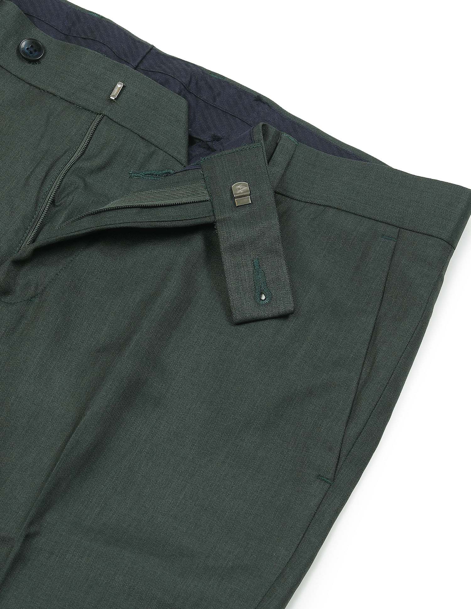 Dark Slate Green Plain-Solid Premium Cotton Pant For Men