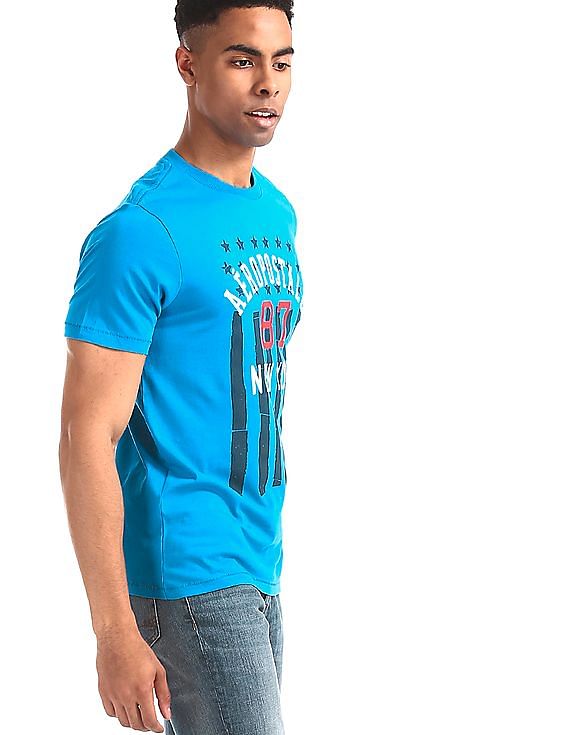Buy Aeropostale Men Light Green Cotton Brand Print T-Shirt - NNNOW.com