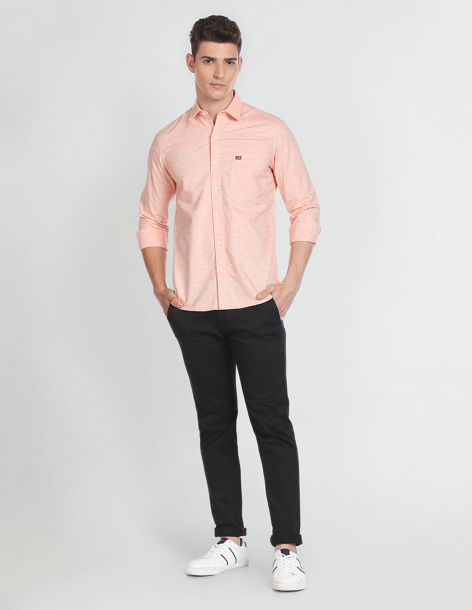Arrow Sports Heathered Slim Fit Casual Shirt