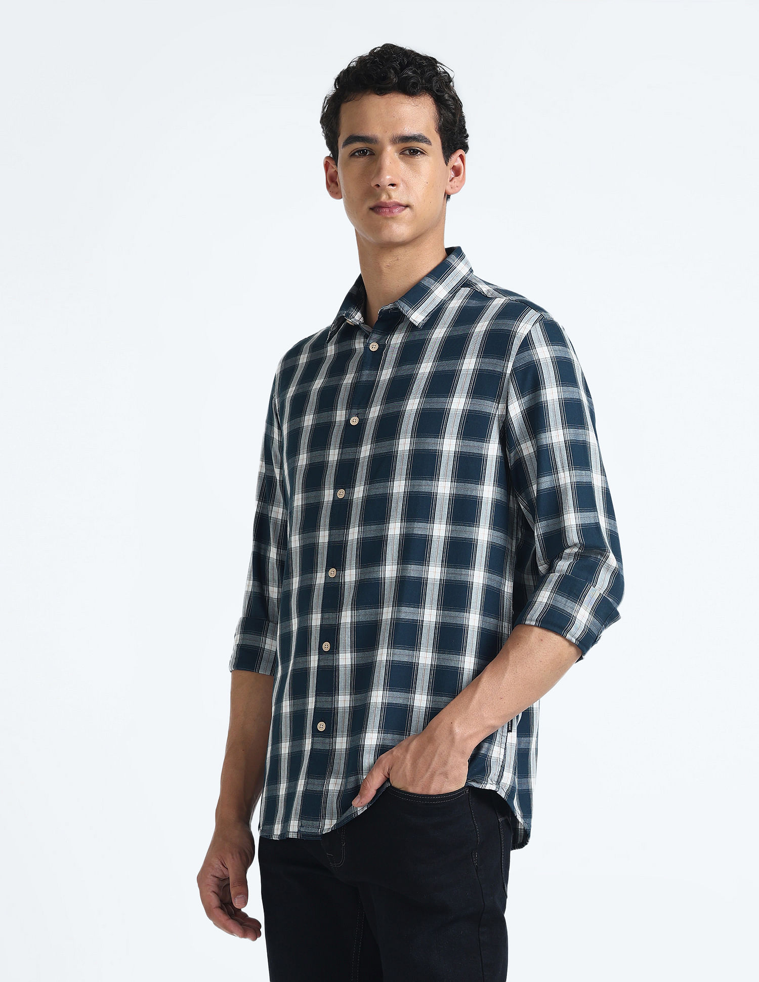 Flying Machine Tartan Check Slim Shirt