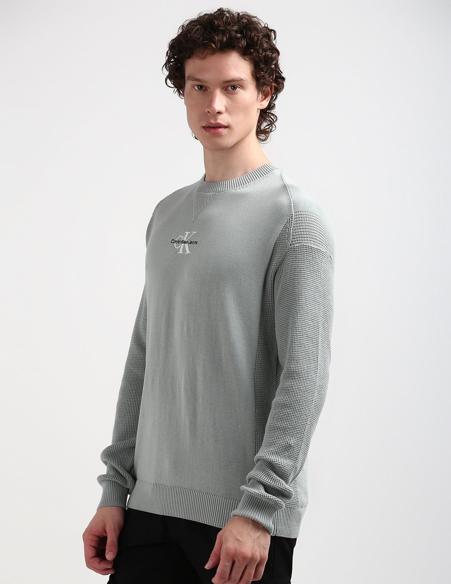 Calvin Klein Transitional Cotton Monogram Sweater