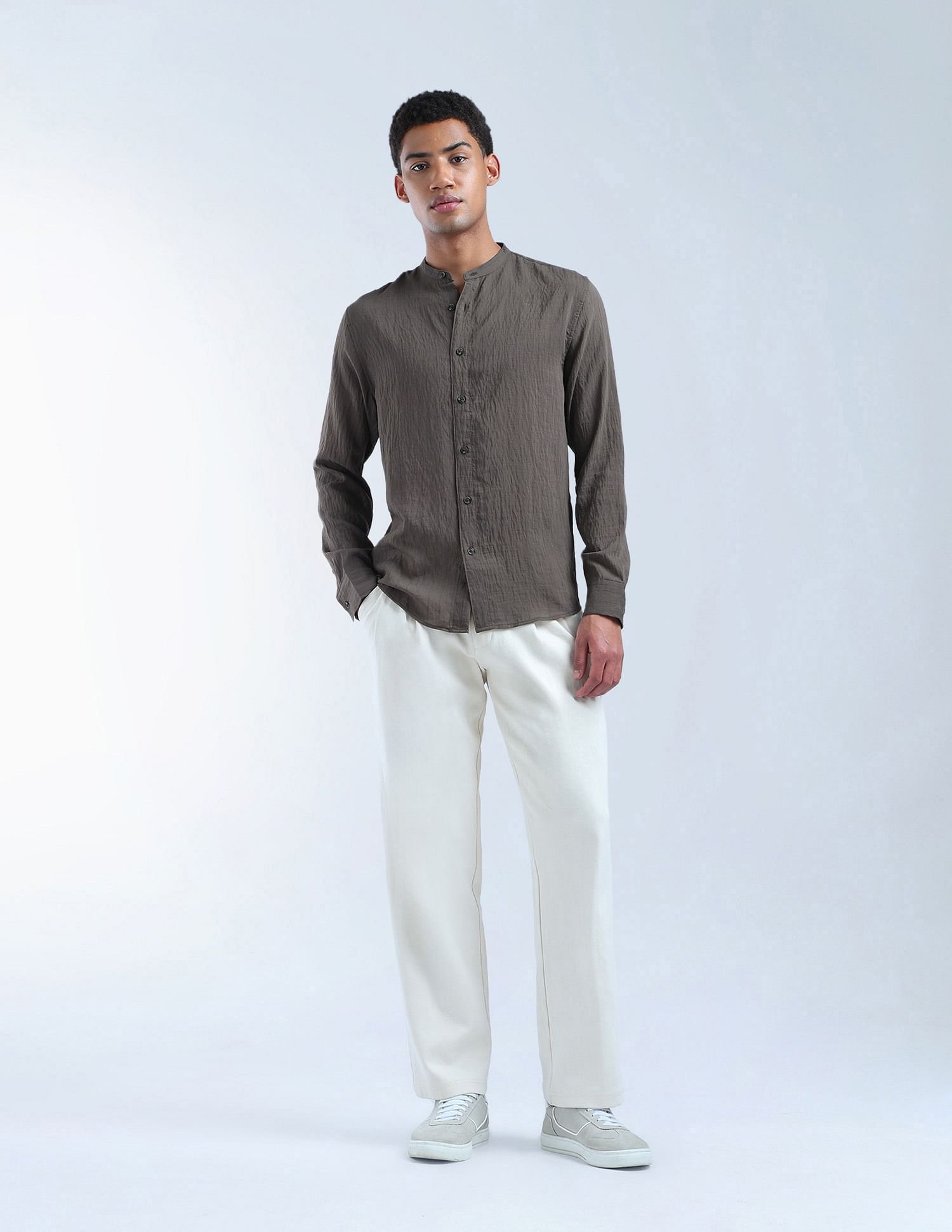 Flying Machine Vertical Striped Regular Fit Color Of Home Shirt