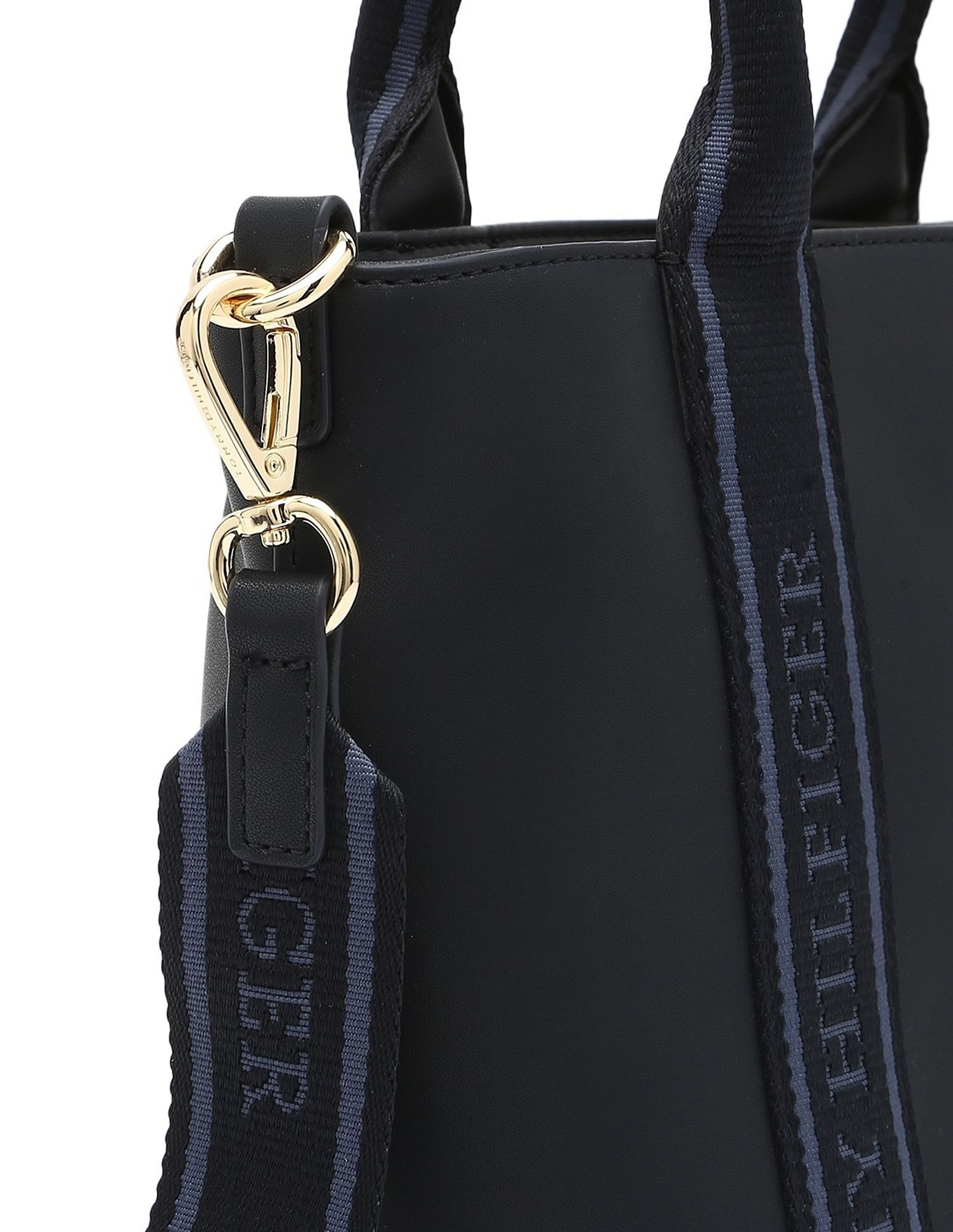 Tommy Hilfiger Solid Blue Pu Handbags
