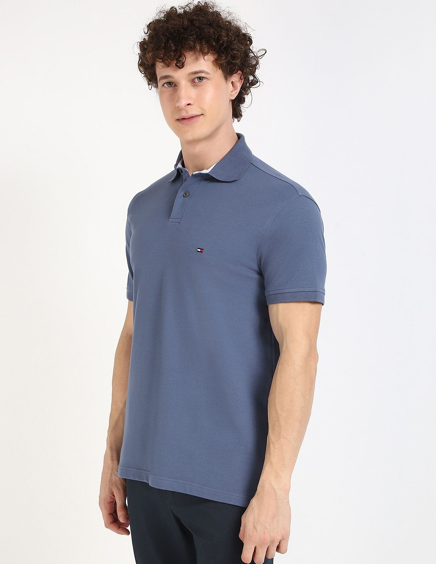 Tommy Hilfiger Solid Regular-Fit Cotton Polo Shirt