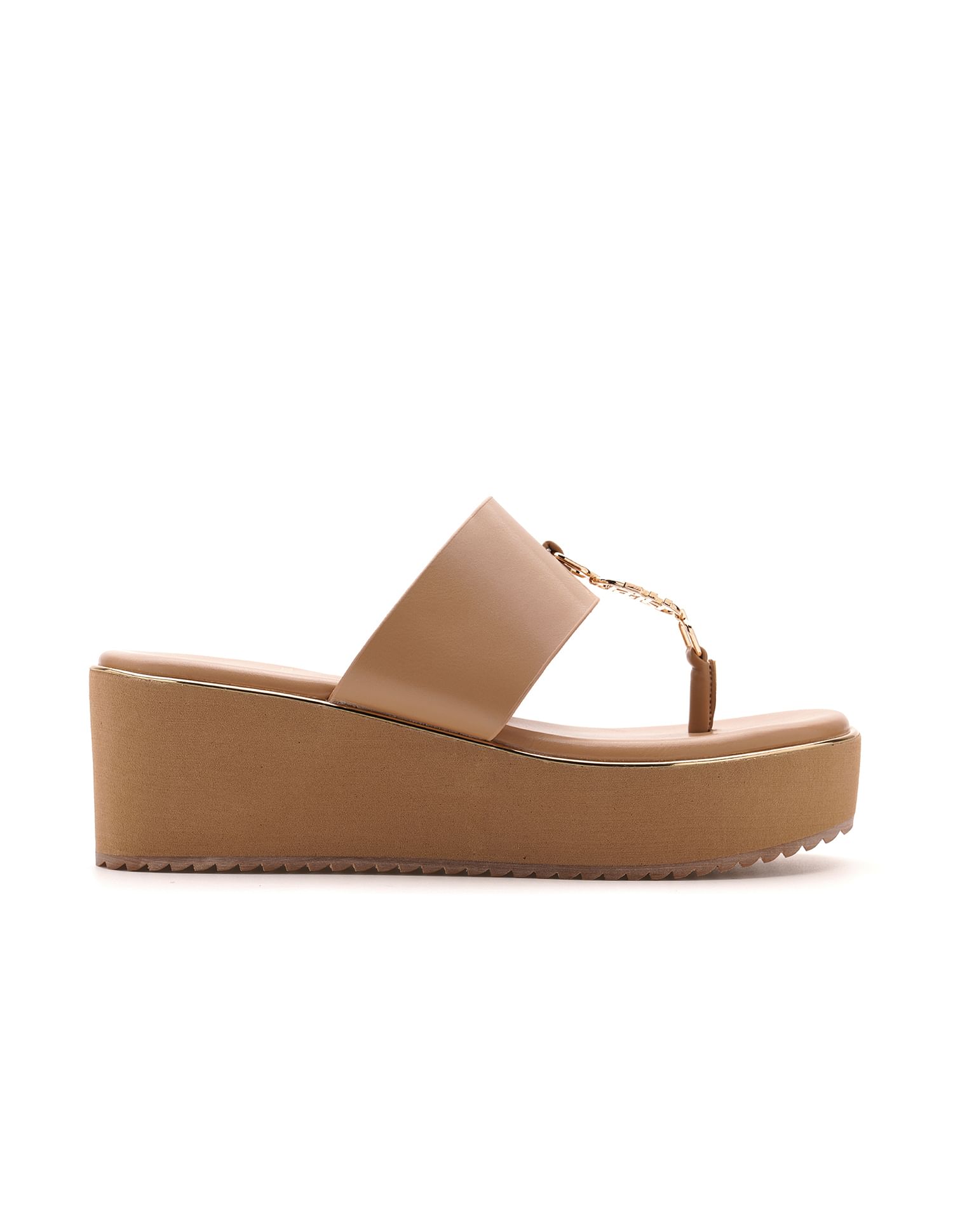 U.S. Polo Assn. Women Toe Separator Alessia Wedge Sandals