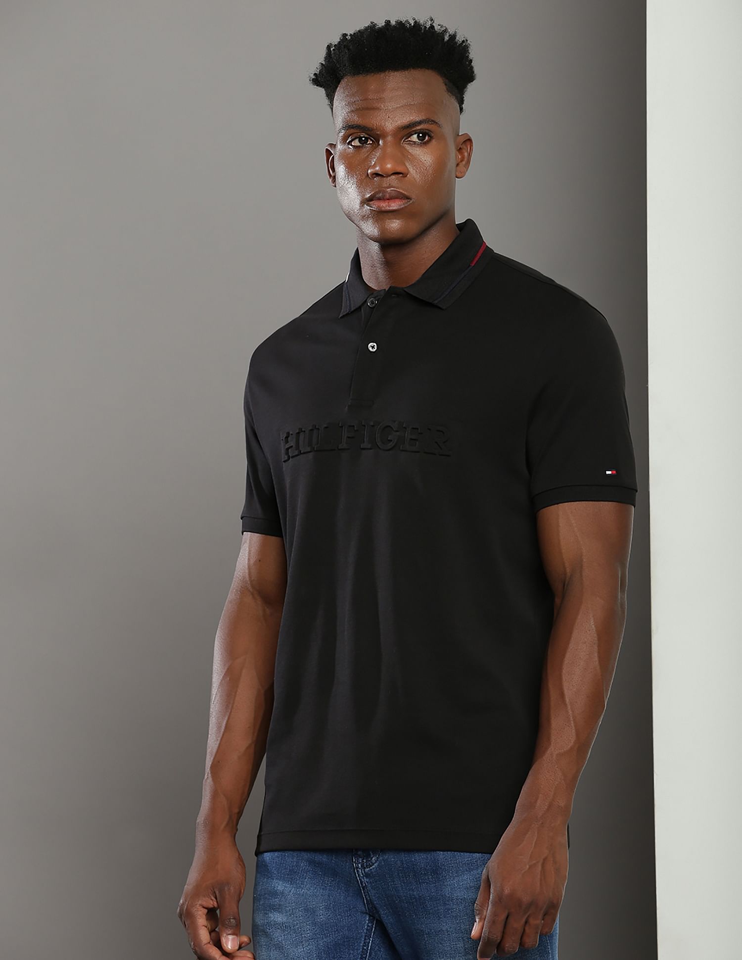 Black polo outlet tommy hilfiger