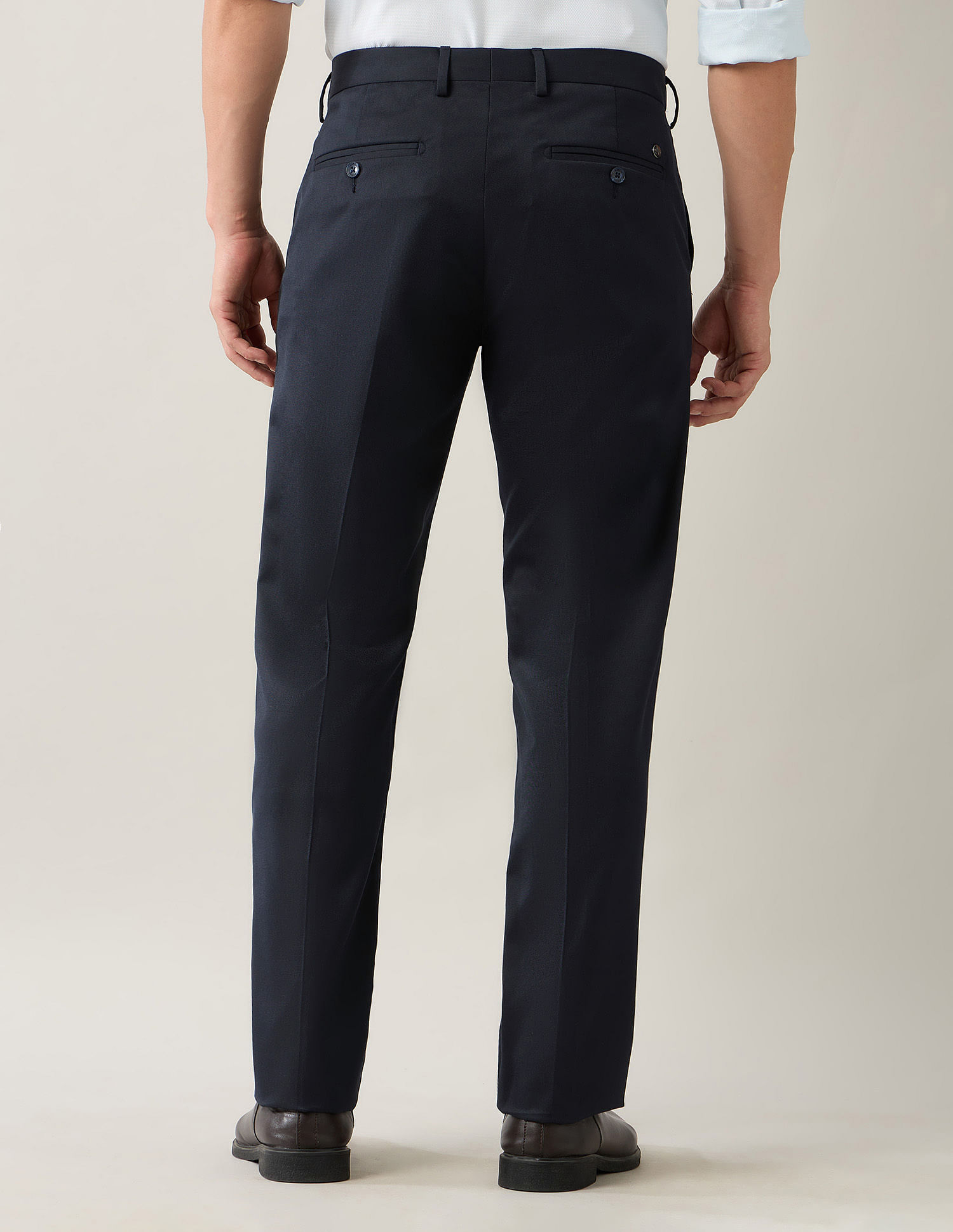 Arrow Straight Fit Mid Rise Trousers