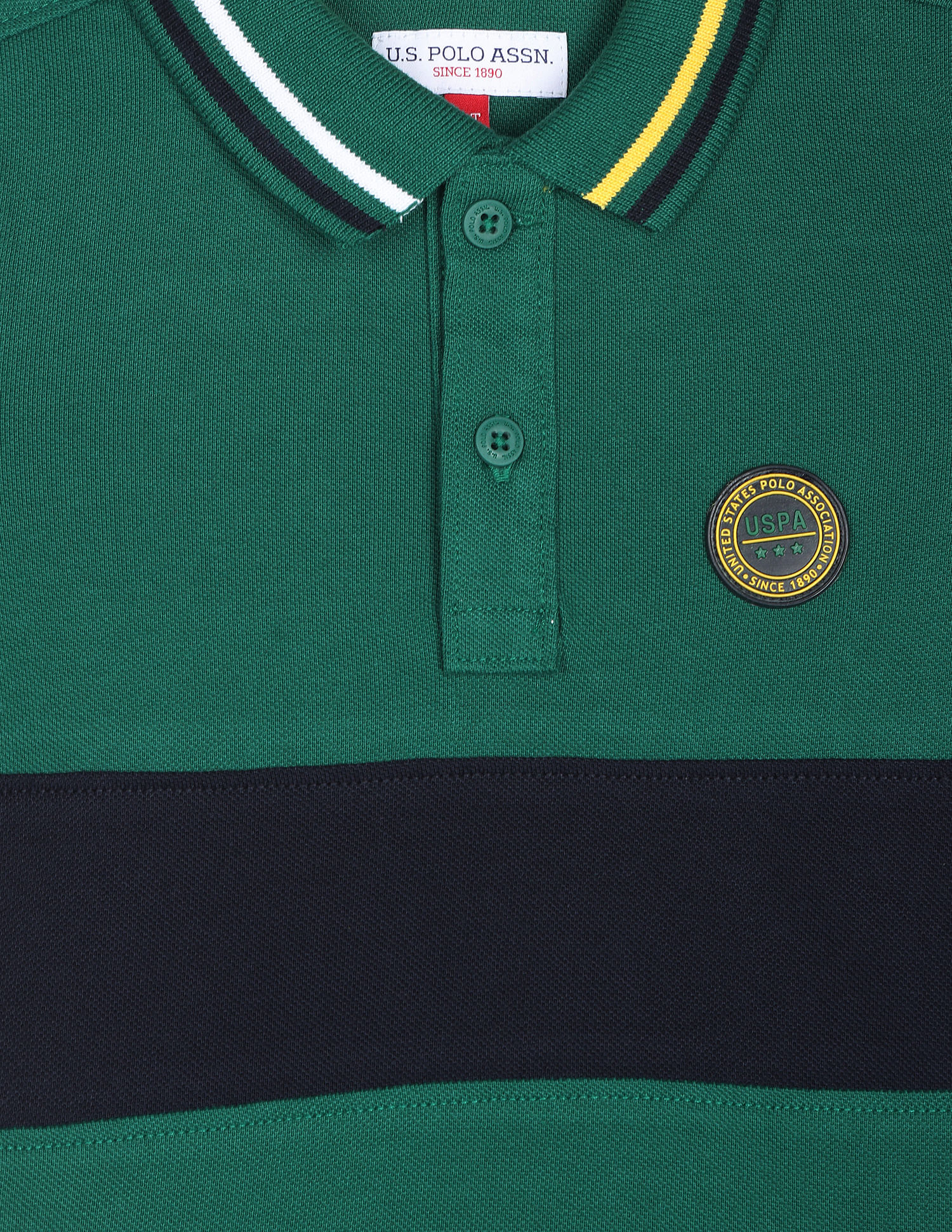 U.S. Polo Assn. Kids Colour Block Cotton Polo Shirt