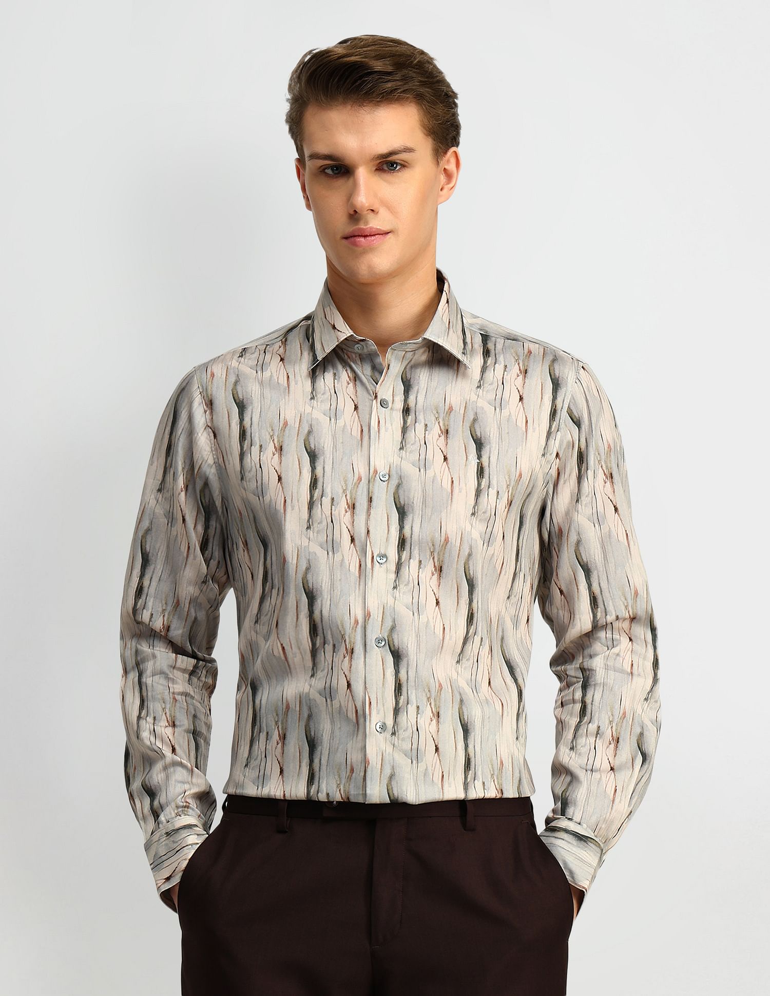 Arrow Abstract Printed Manhattan Slim Fit Shirt