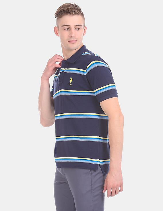 U.S. Polo Assn. Striped Pique Polo Shirt