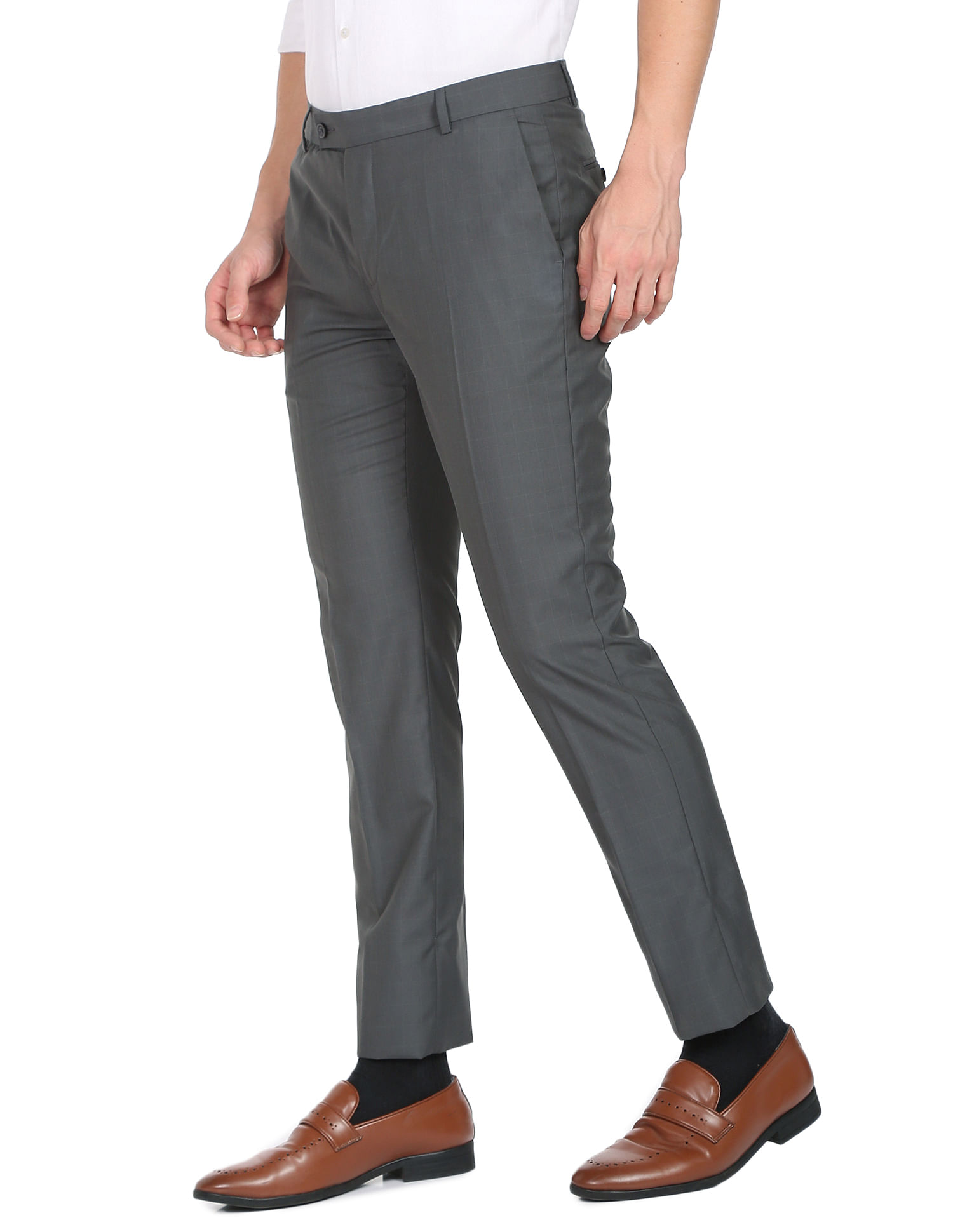 Buy online Mid Rise Check Formal Trouser from Bottom Wear for Men by V-mart  for ₹449 at 5% off | 2024 Limeroad.com