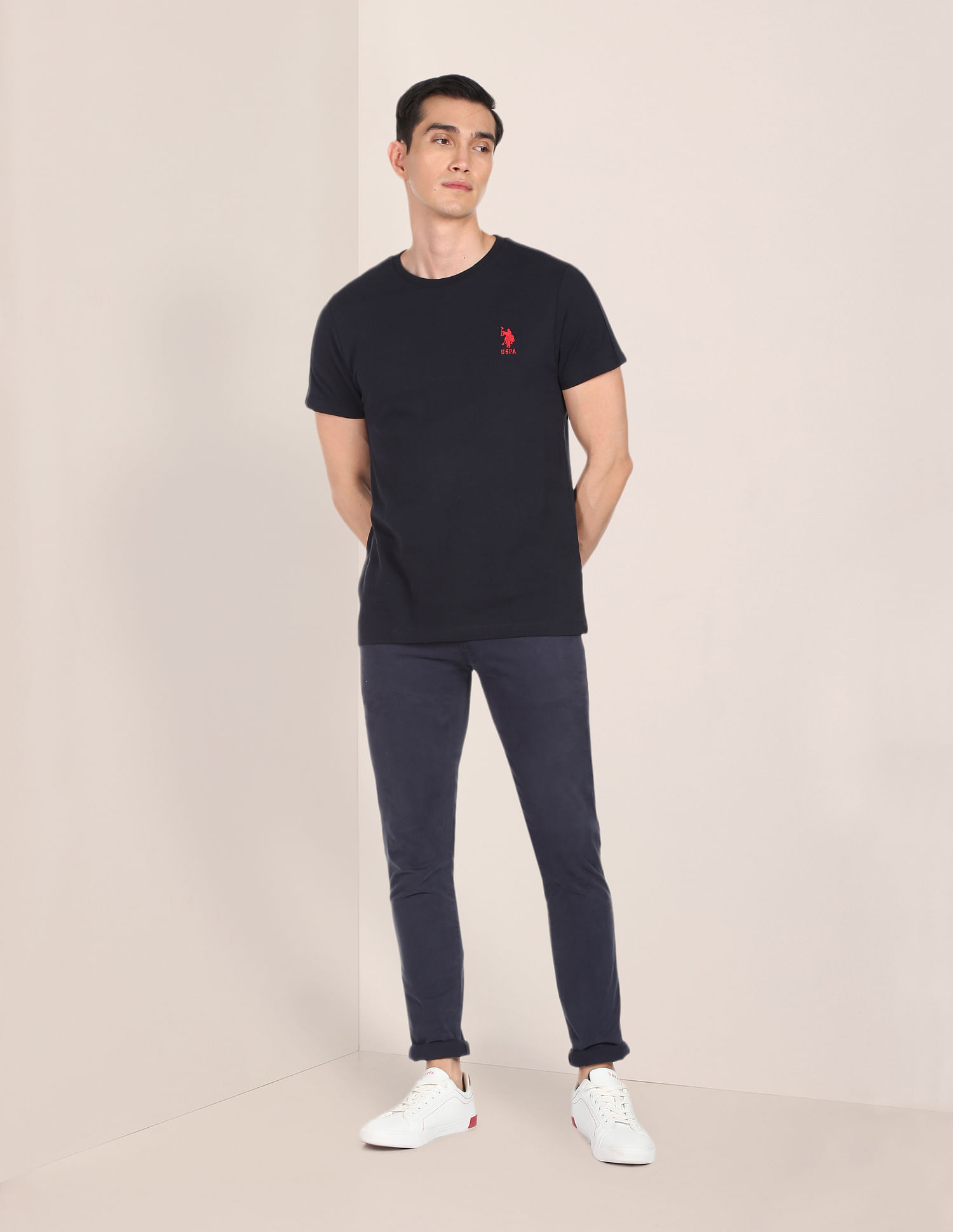 U.S. Polo Assn. Crew Neck Contrast Tape T-Shirt