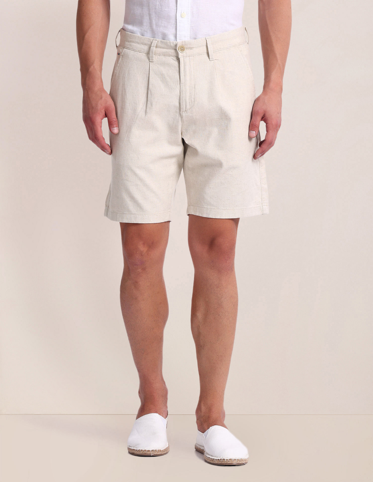 U.S. Polo Assn. Slim Straight Cotton Linen Shorts