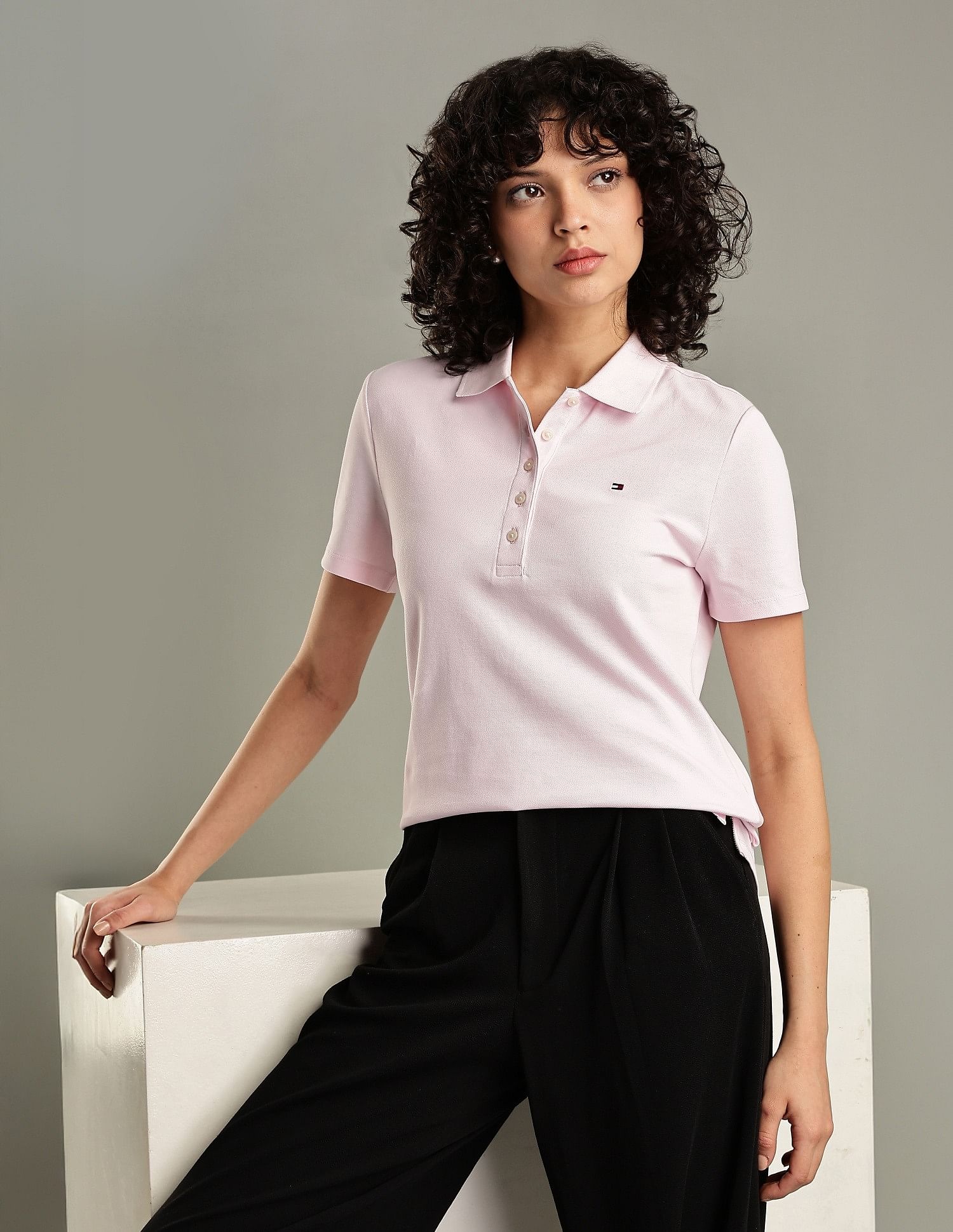 Tommy Hilfiger Solid Regular-Fit Cotton Polo Shirt