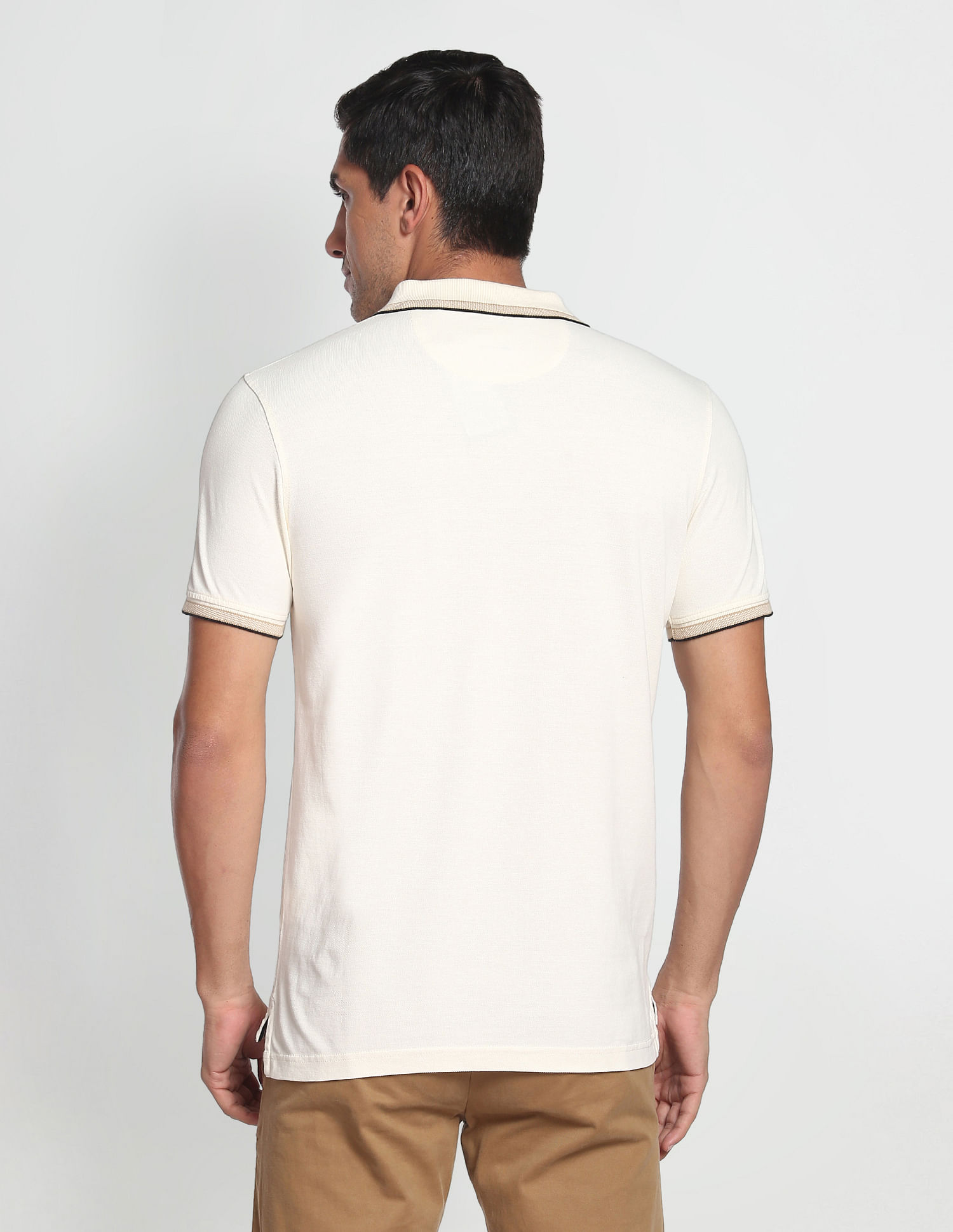 Arrow Sports Patterned Collar Cotton Polo Shirt