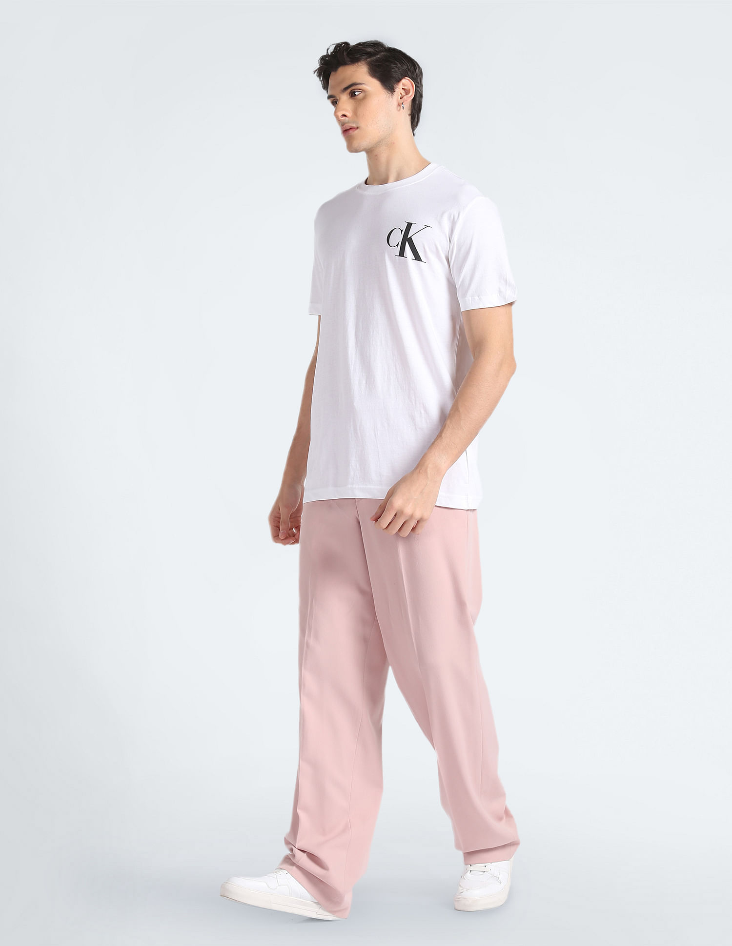 Calvin Klein Transitional Cotton Solid Monogram T-Shirt