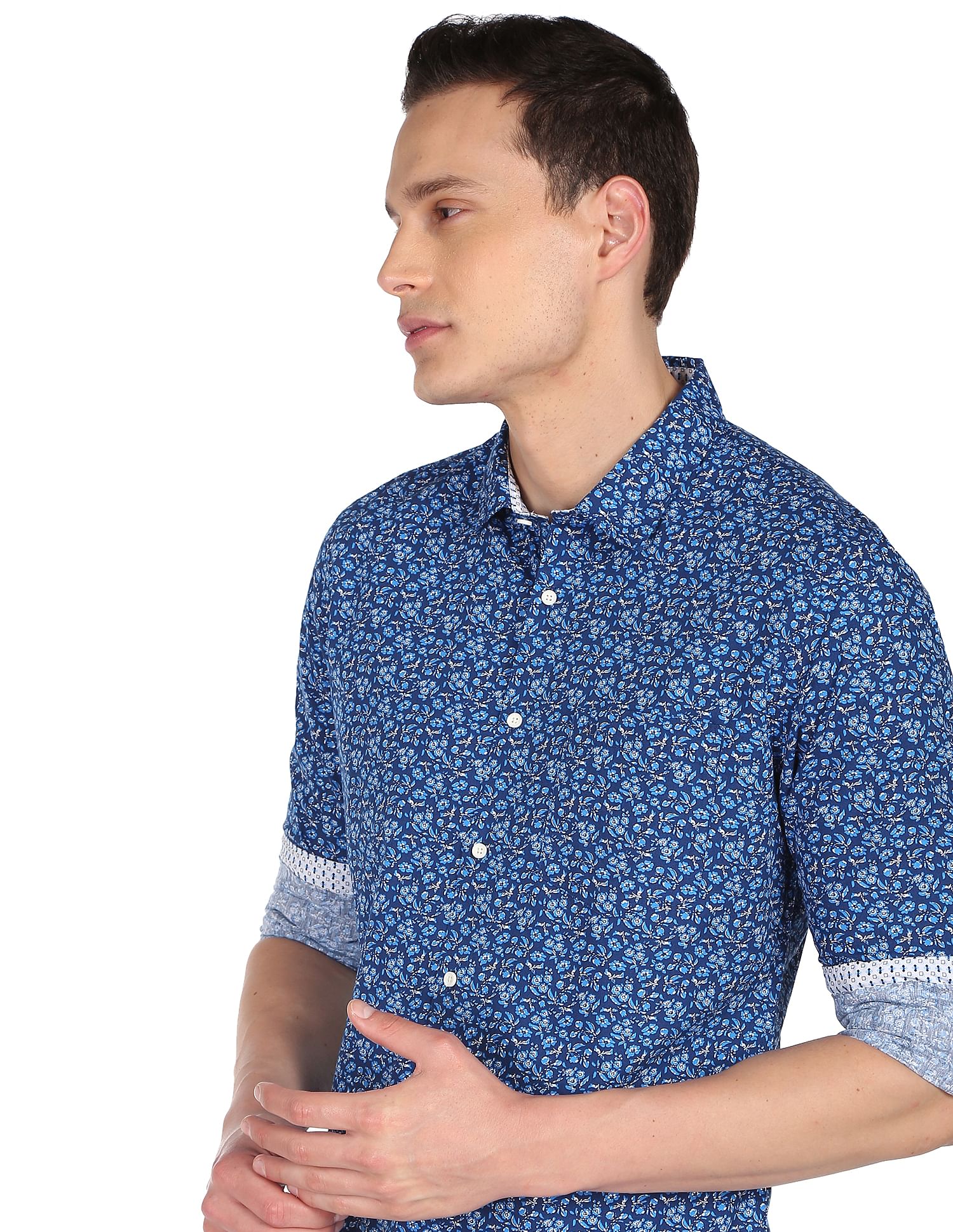 AD by Arvind Spread Collar Floral Print Casual Shirt