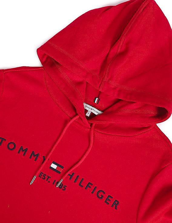 Tommy hilfiger red store hoodie womens