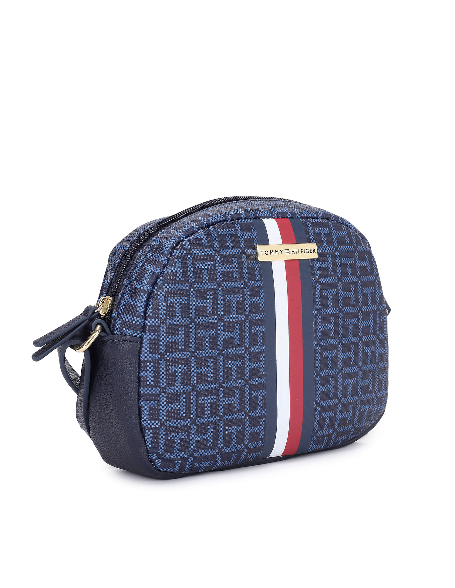 Tommy Hilfiger Women Navy Waverly All Over Monogram Sling Bag