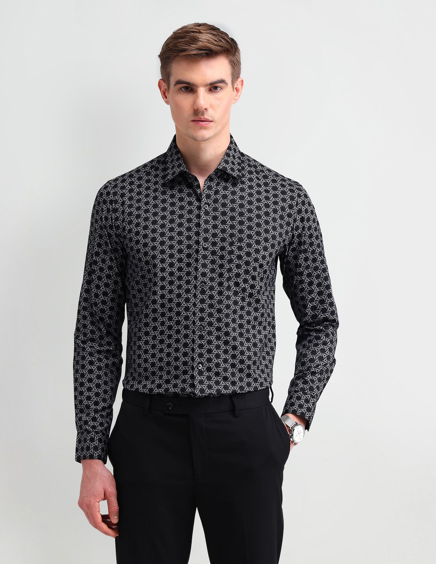 Arrow Brooklyn Fit All-over Print Shirt