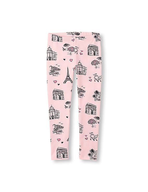 Buy The Children's Place Girls Girls Pink Printed Leggings 