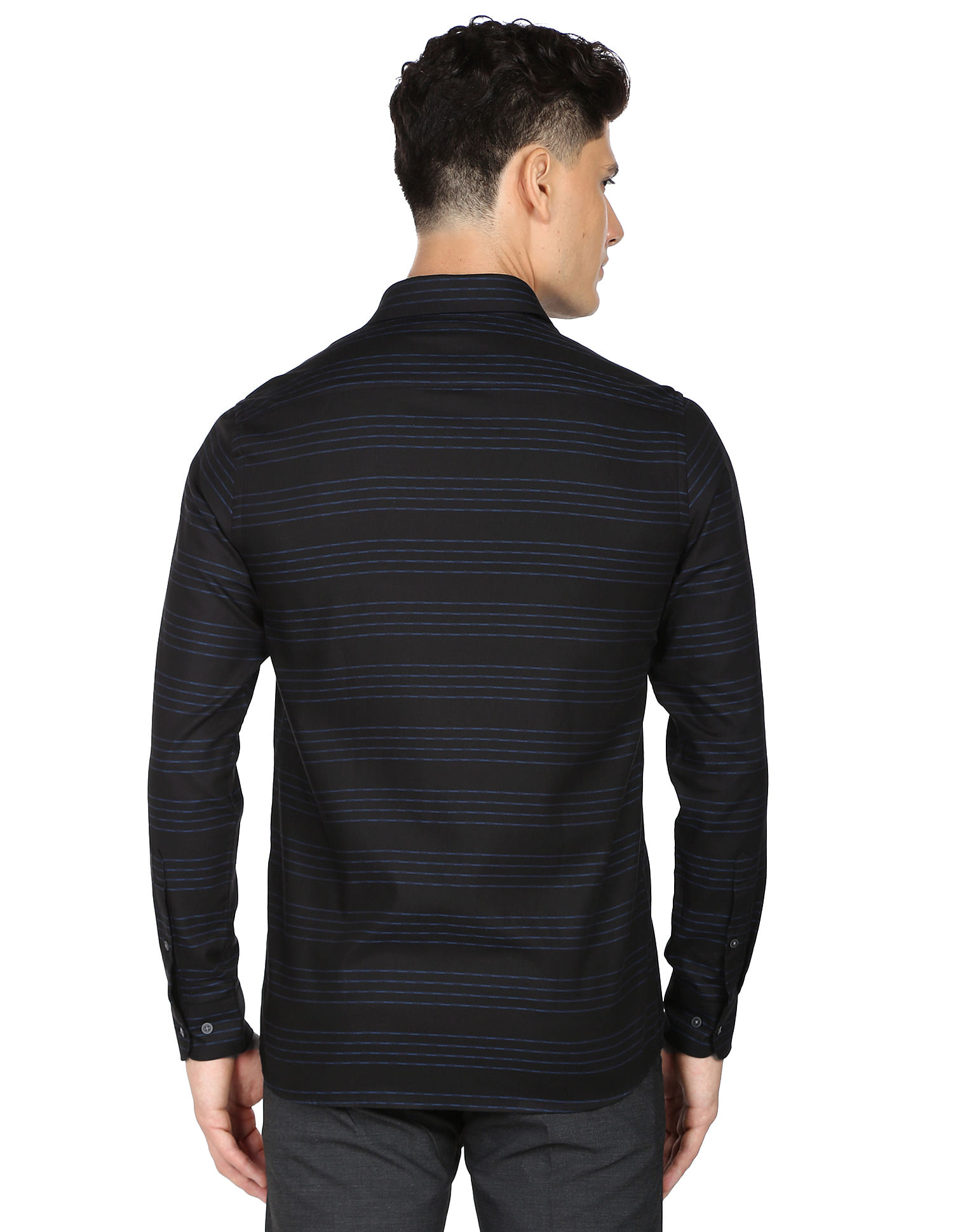 Arrow Manhattan Slim Fit Horizontal Stripe Shirt