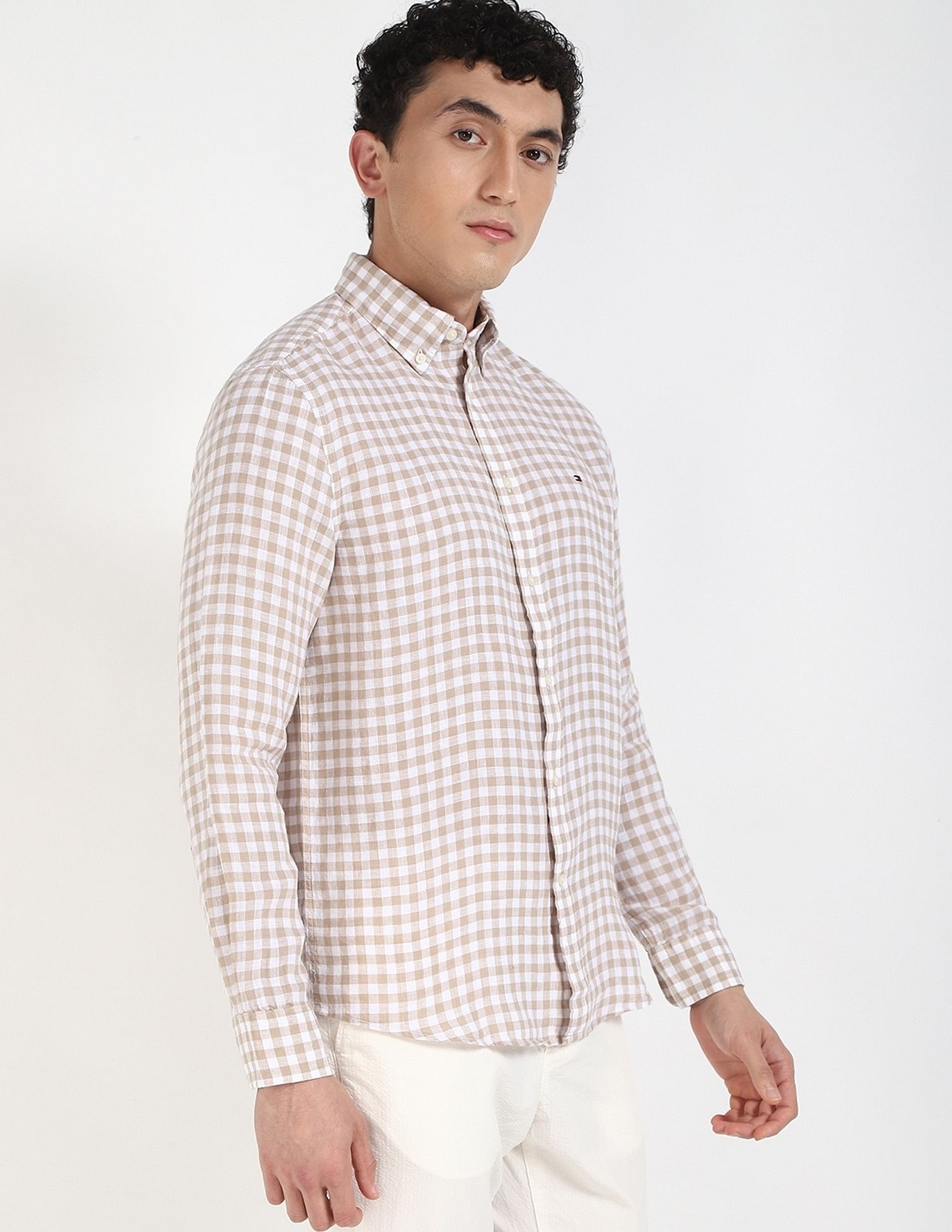 Tommy Hilfiger Checks Regular-Fit Linen Shirt