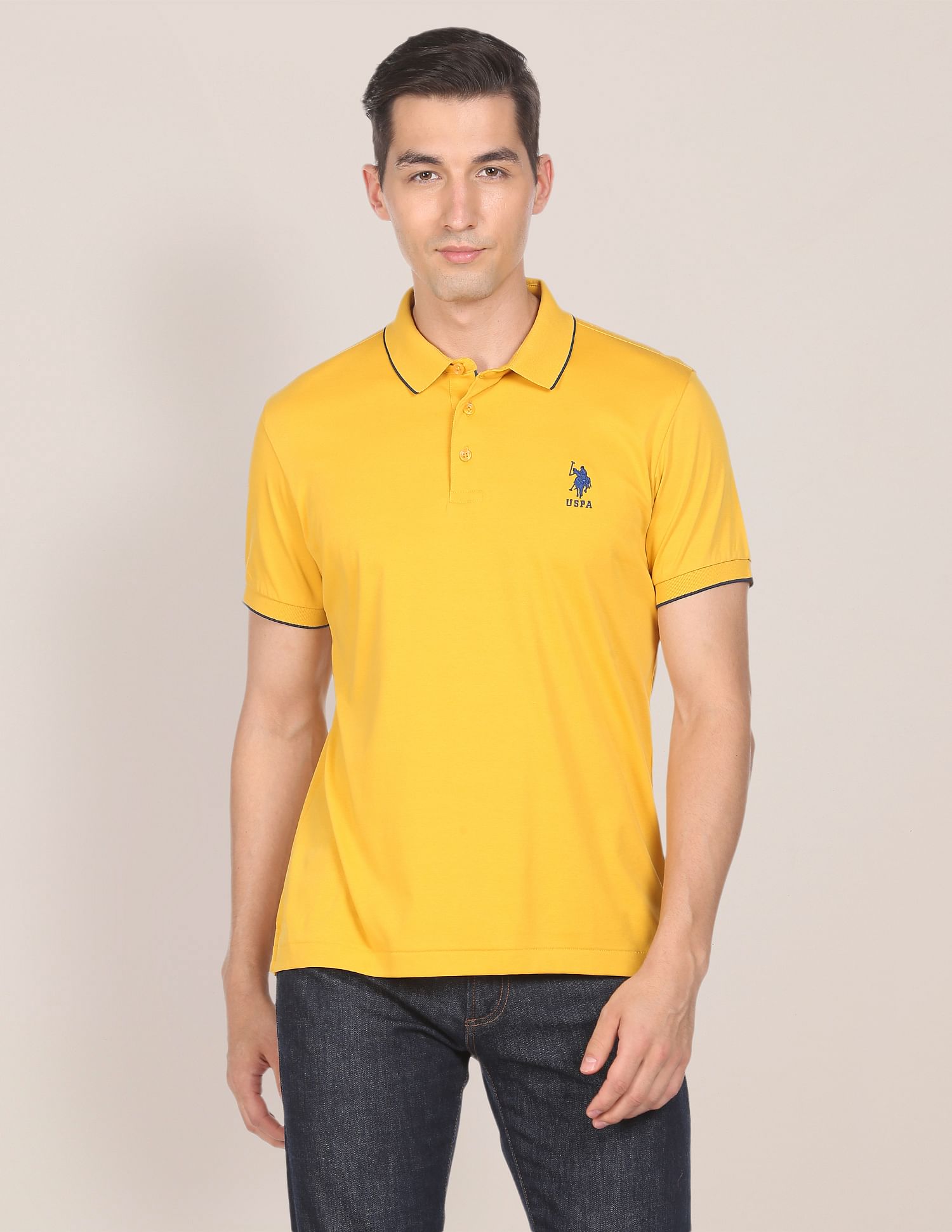 U.S. Polo Assn. Tipped Collar Solid Polo Shirt