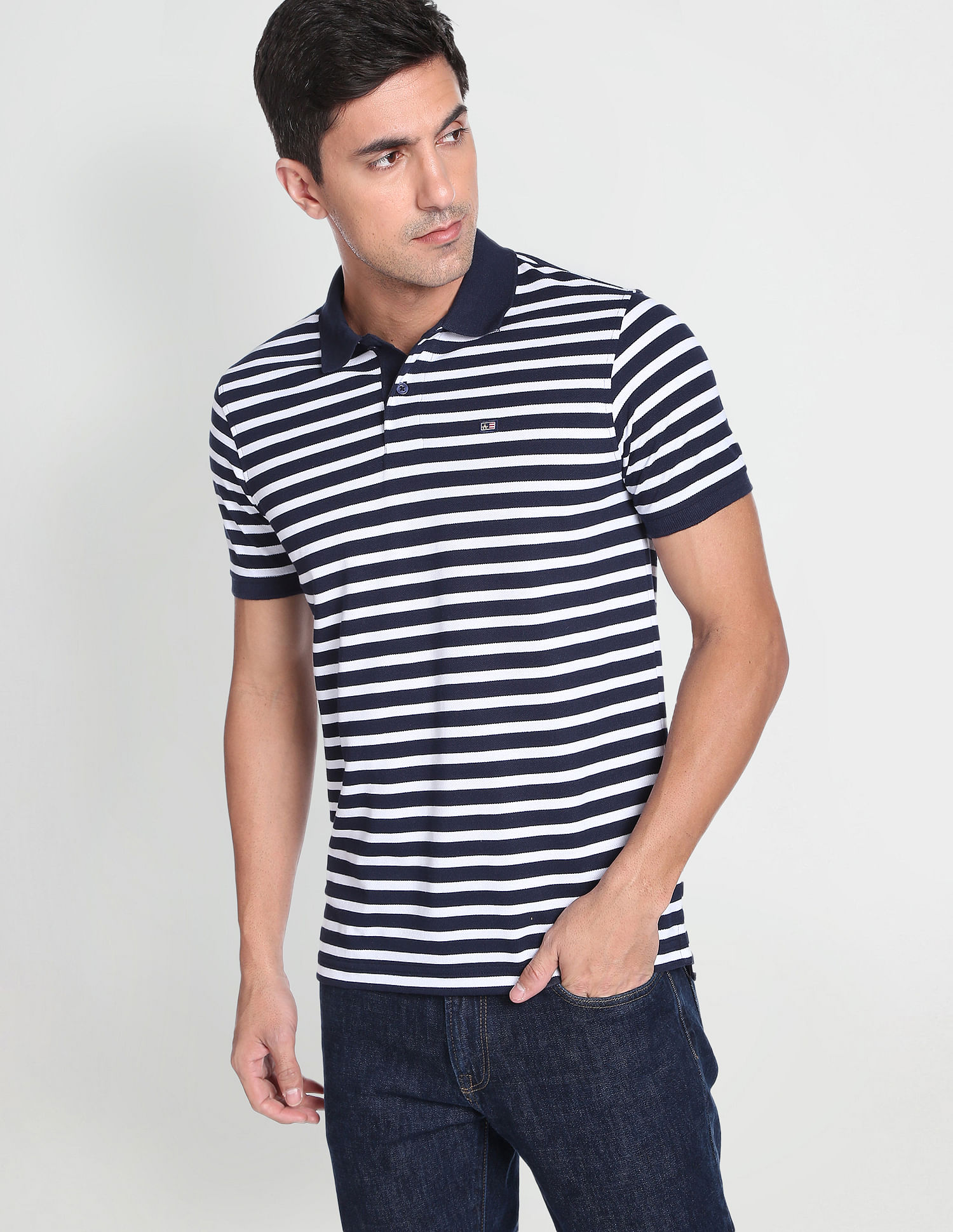 Arrow Sports Striped Polo Shirt