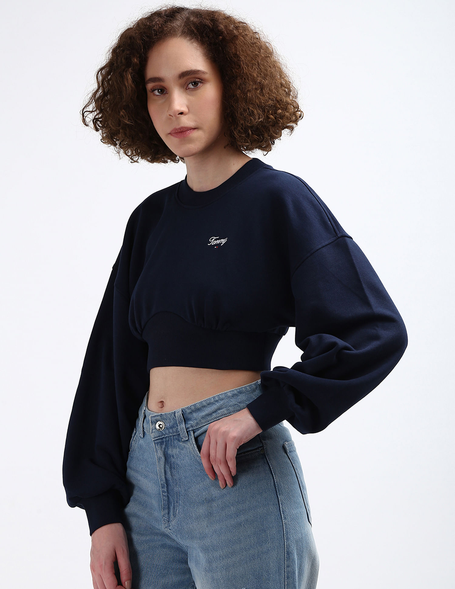 Tommy Hilfiger Sustainable Script Crop Sweatshirt