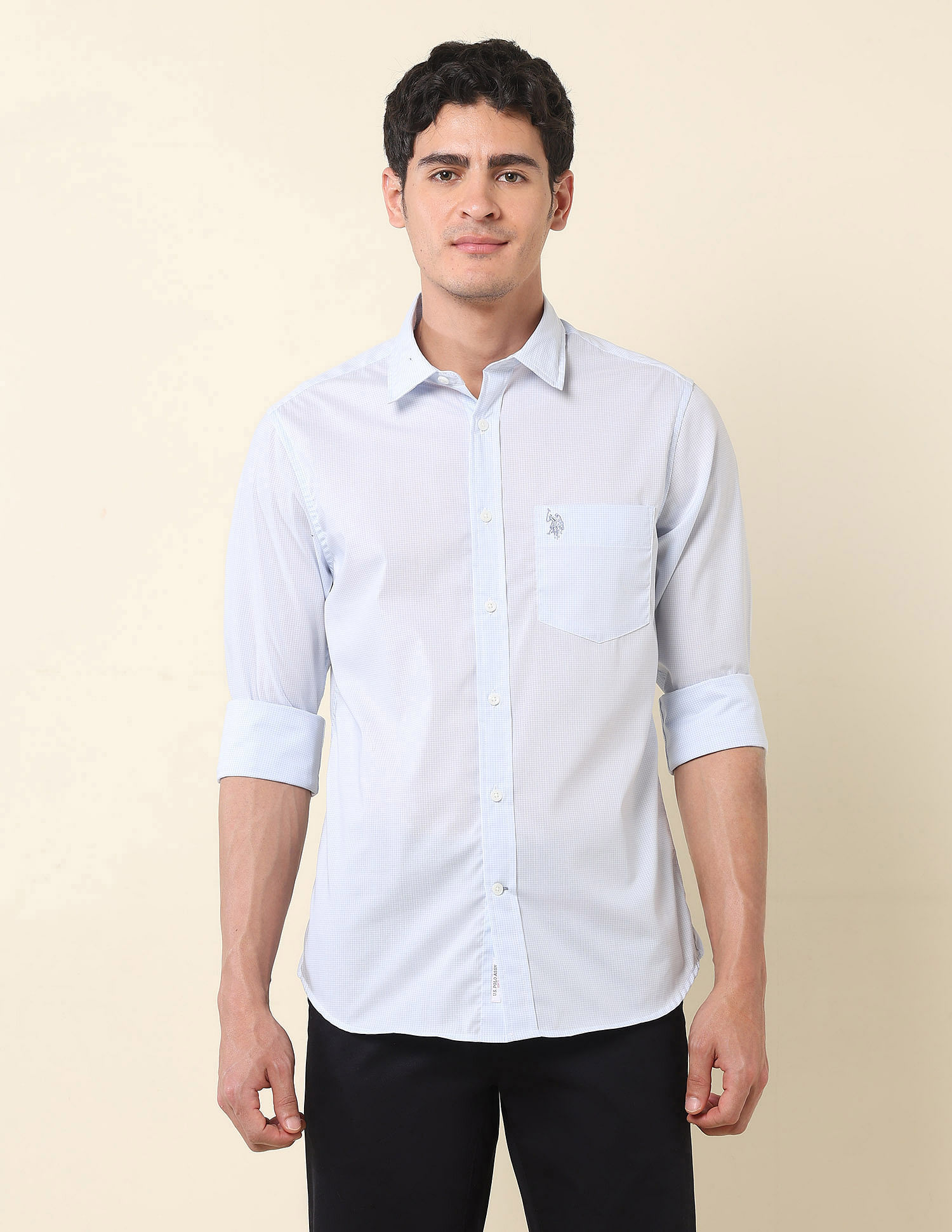 U.S. Polo Assn. Graph Checked Tailored Fit Shirt