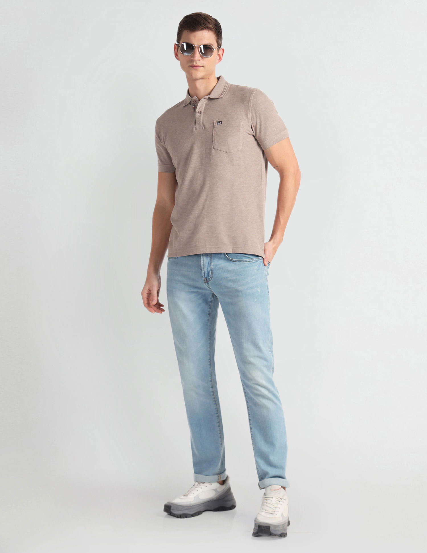 Arrow Sports Solid Logo Polo Shirt