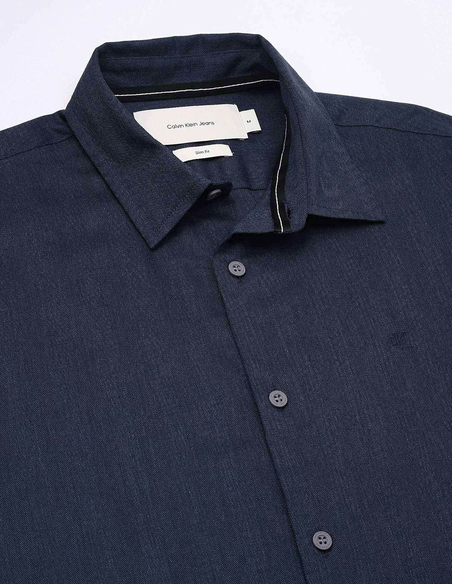 Calvin Klein Jeans Solid Regular-Fit Dobby Woven Shirt